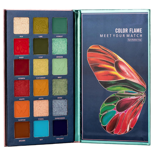 18 Colors Eyeshadow Palette, Butterfly Series Highly Pigmented Eye Makeup Palette, Matte Shimmer Metallic Powder Eyeshadow Pallet, Makeup Palette Cosmetics Gift, 111