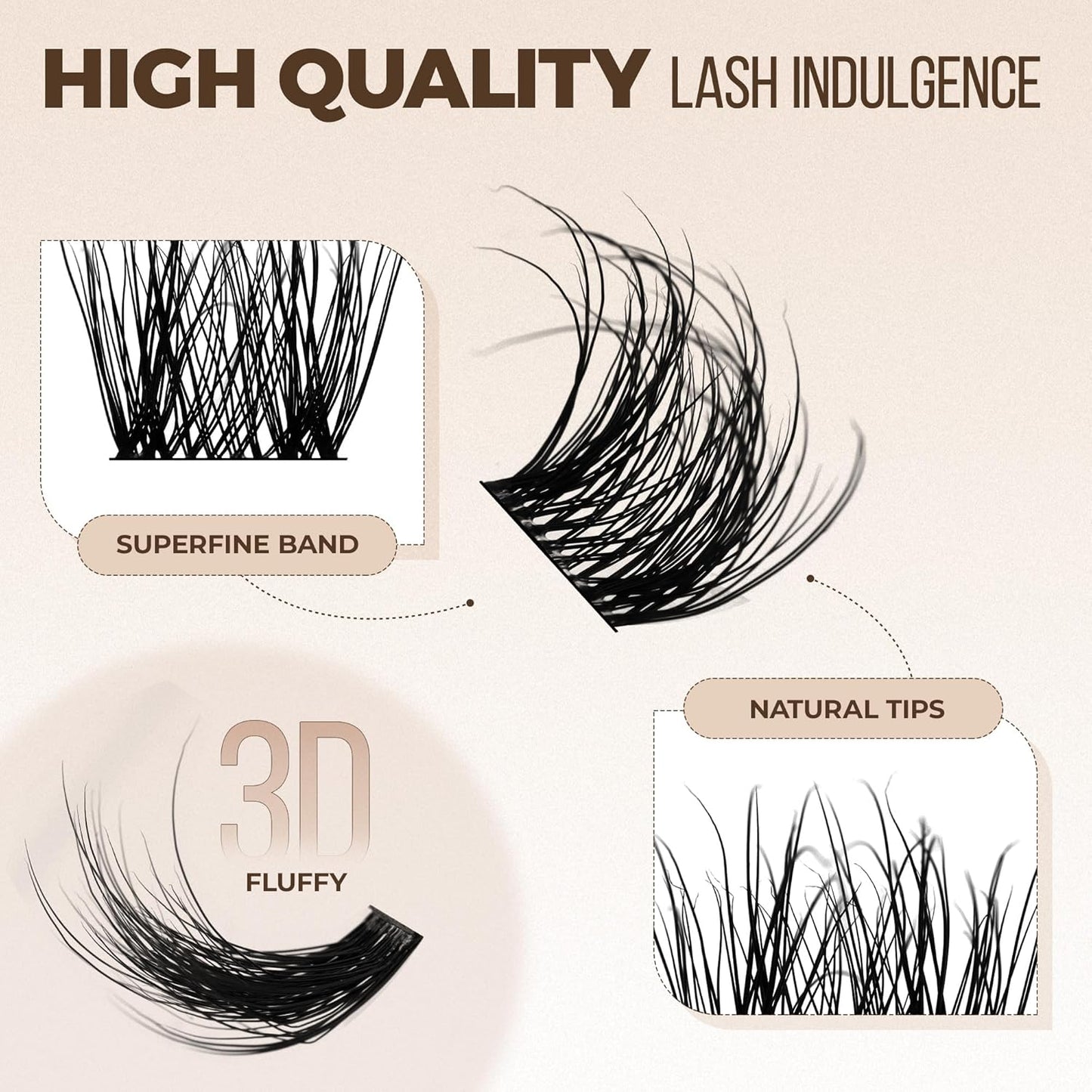 PopUp Cluster Lashes Wispy Cluster Eyelash Extensions 3D DIY Lash Clusters 10-16mm Multilayered Eyelash Clusters, Reusable Fluffy Individual Lashes Cluster(BDD02)