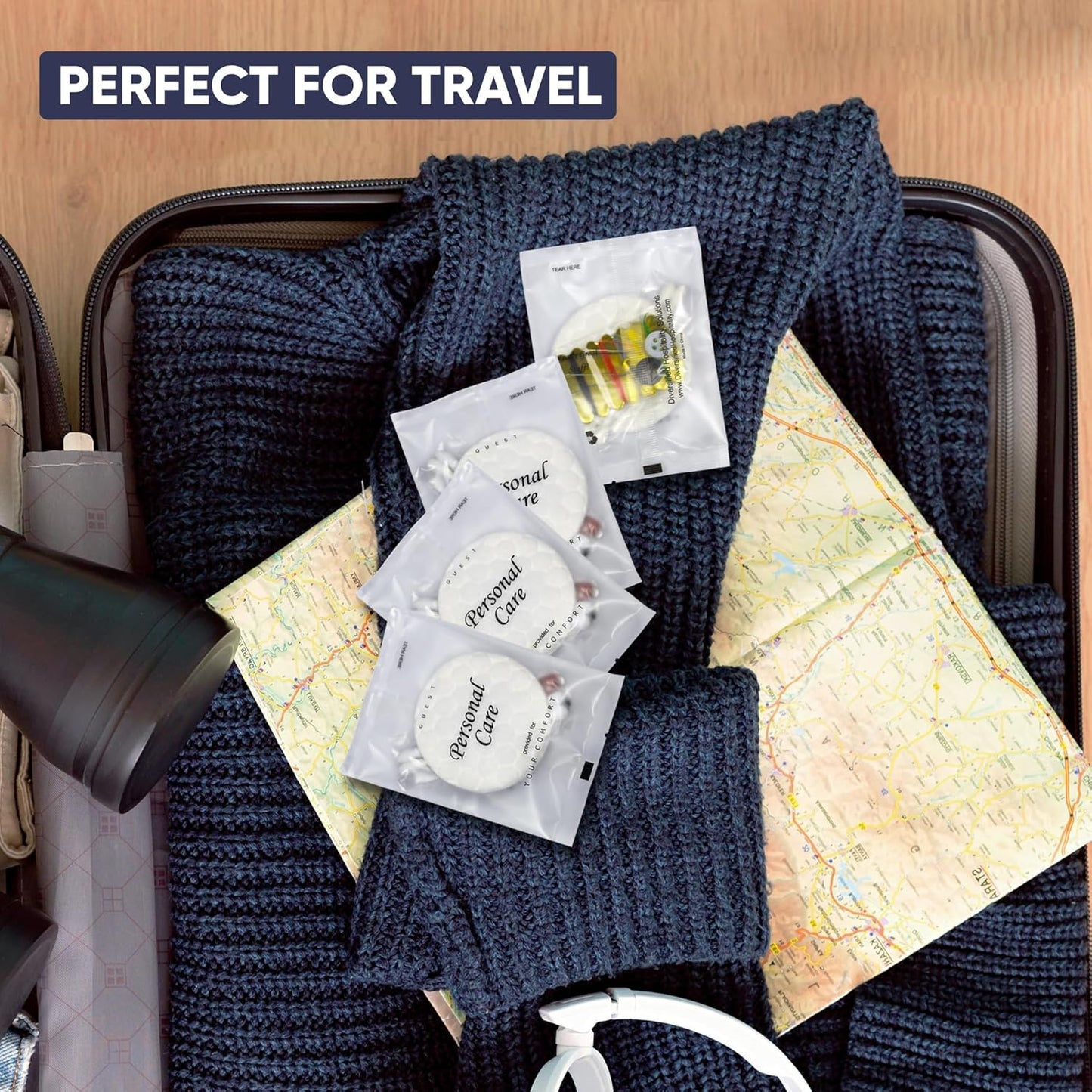 1-Shoppe All-in-Kit | Personal Care Kit Frosted Sachet Wrap | Hotels and Vacation Rentals | (Case of 50)