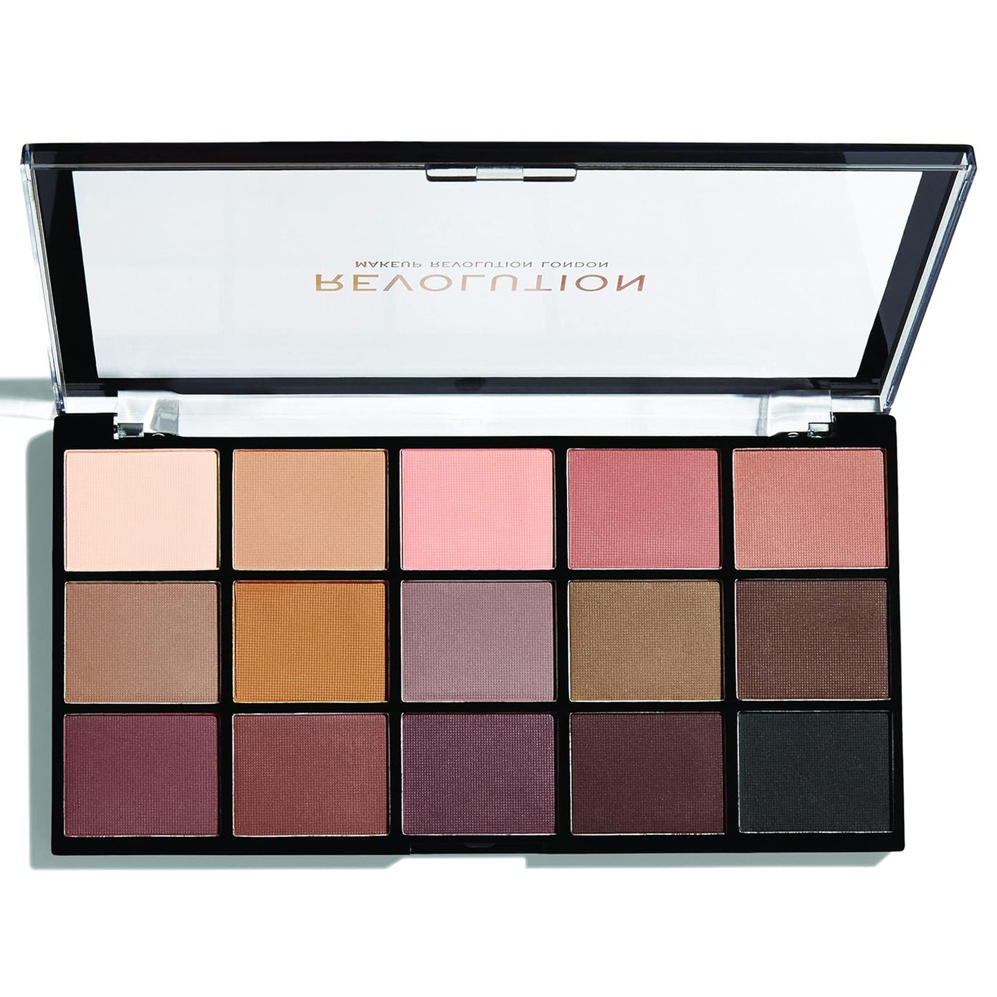 Makeup Revolution Reloaded Palette, Makeup Eyeshadow Palette, Includes 15 Shades, Lasts All Day Long, Vegan & Cruelty Free, Basic Mattes, 16.5g