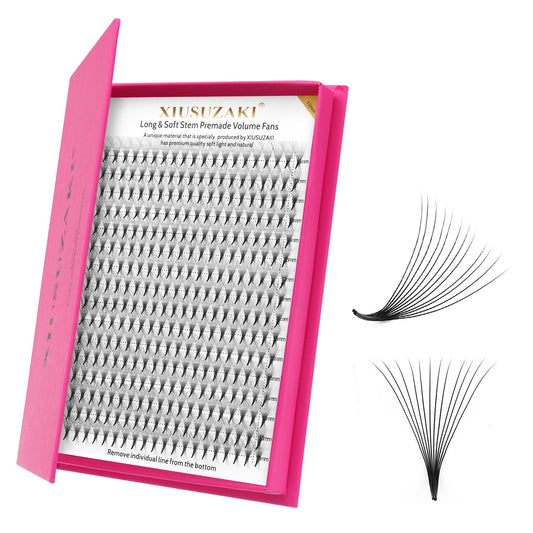 Premade Fans Eyelash Extensions 12D Volume Lash Extensions 0.05 Thickness Eyelash Extension D Curl Premade Lash Fans Mix 9-16mm Fluffy Soft Handmade Lash Fan(12D-0.05-D,9-16mm)
