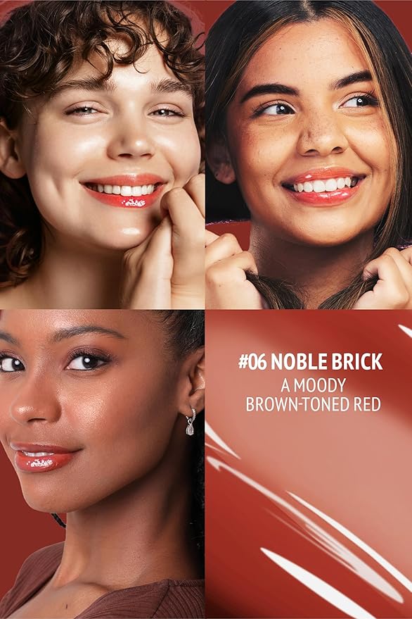 Veganize Collagen Lip Glass Balm | Hydrating Lip Balm in 9 Vibrant Colors | Moisturizing Lip Care Infused with Collagen Jelly Magic | No Animal Trial Lip Balm 0.06 oz (No. 6 Noble Brick)