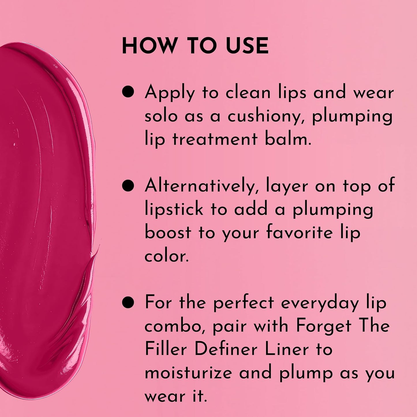 LAWLESS Forget the Filler Lip Plumping Line Smoothing Tinted Balm, Juicy Watermelon, Pink, 0.1 Ounce / 2.9 ml