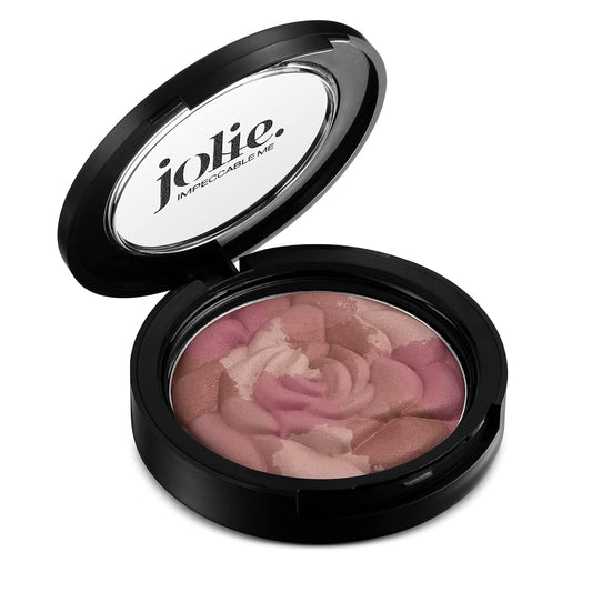 Jolie Blush Bouquet - Mosaic Rose Pressed Cheek Color -Multi-tasking - Shape, Bronze & Highlight Face - Cruelty Free (Pretty-N-Pink)