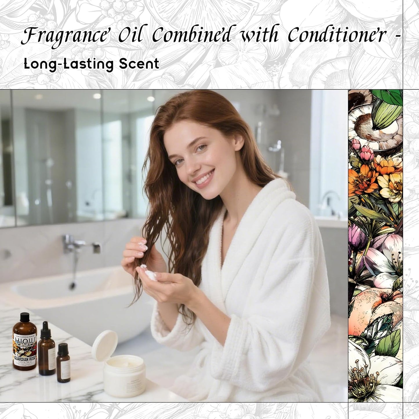 HIQILI Guardian Rose Fragrance Oil for Making Candles, Inspired by Byrdo No Men's Land Rosa, DIY Soaps, Perfume, Scent Diffusers, Skin & Hair Care - 5.07Fl Oz