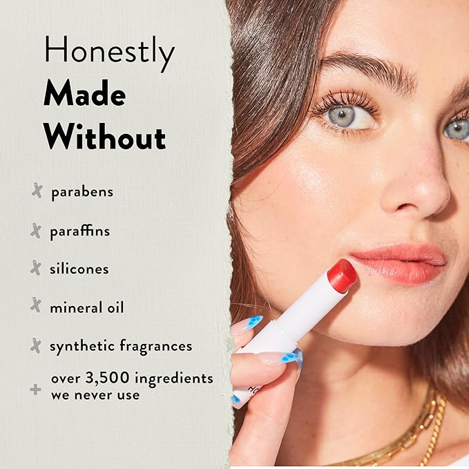 Honest Beauty Tinted Lip Balm | Antioxidant-rich Acai Extracts + Avocado Oil | EWG Certified, Vegan, Cruelty Free | White Nectarine