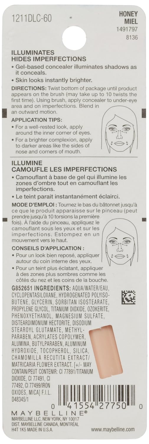 Maybelline New York Dream Lumi Touch Highlighting Concealer, Honey, 0.05 Fluid Ounce