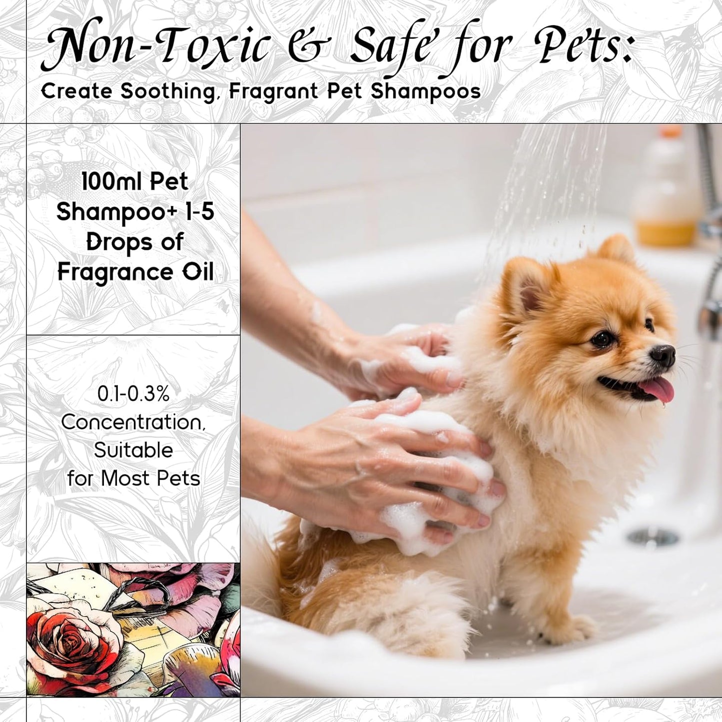 HIQILI Rose Fragrance Oil for Candle & Soap Making, Essential Oil Diffuser, Floral Scents, Add to Laundry Dryer Balls - 5.07 Fl Oz