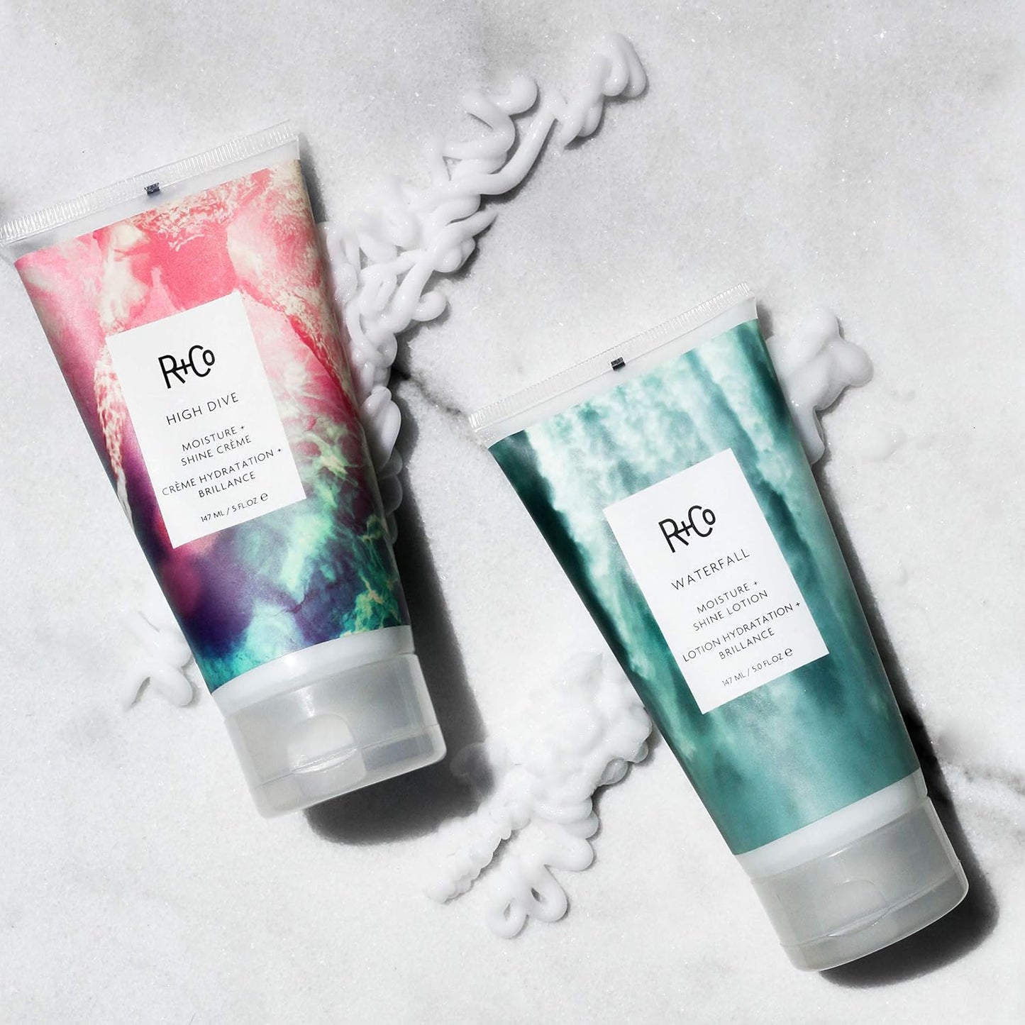 R+Co Waterfall Moisture and Shine Lotion | Lightweight Hair Hydration + Softness | Vegan + Cruelty-Free | 5 Fl Oz