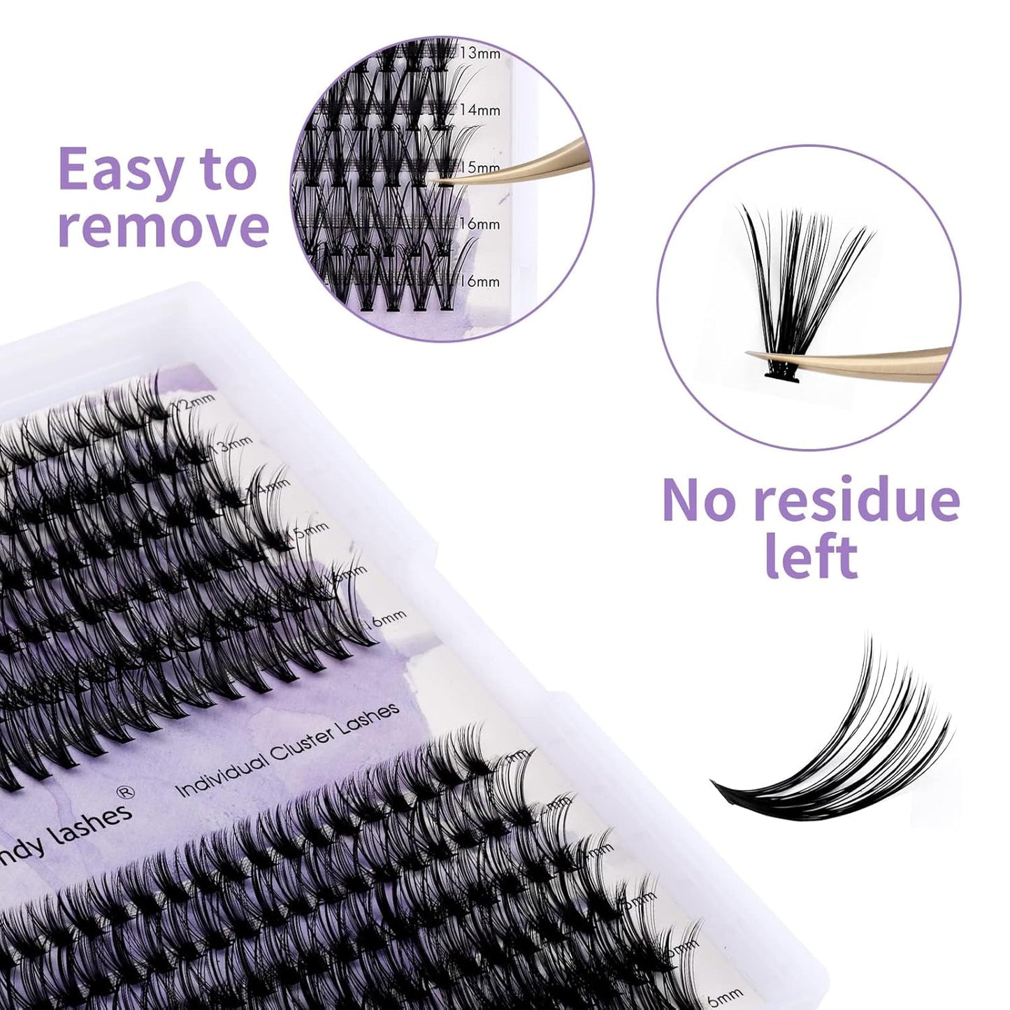 DIY Lash Clusters Natural Wispy: 240Pcs, 30D+40D, Wendy, Ultra-light, Natural, Wispy, Waterproof, Cat Eye, D Curl, 12-16mm Mixed, RR126