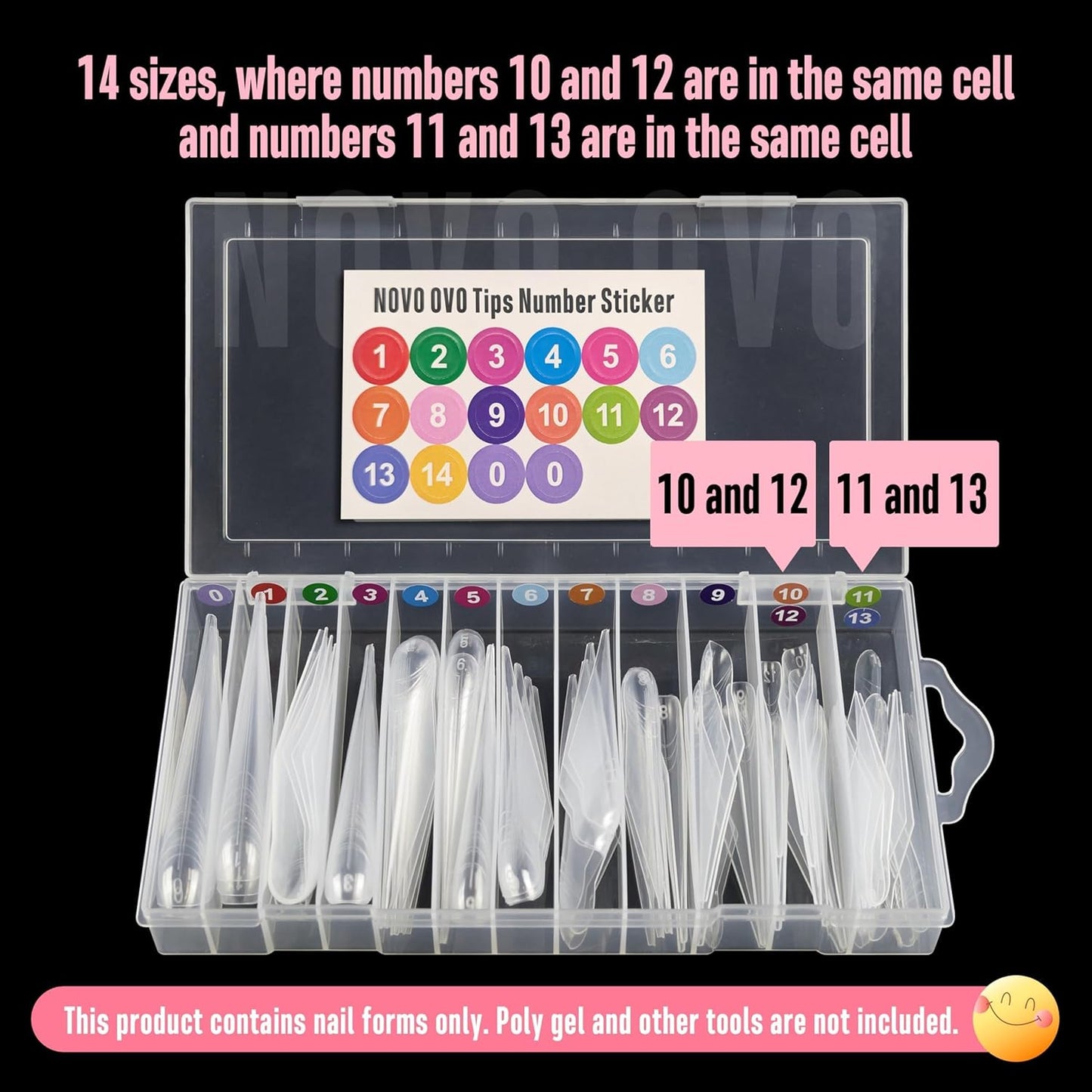 Hallowee Extra Long Stiletto Butterfly Wing Arrow Nail Dual Forms for Polygel Extension, NOT NAIL TIPS, XXXXL 4XL 5XL, Reusable Full Cover Molds For Builder/Harde/Polygel 70 Pcs x 14 sizes