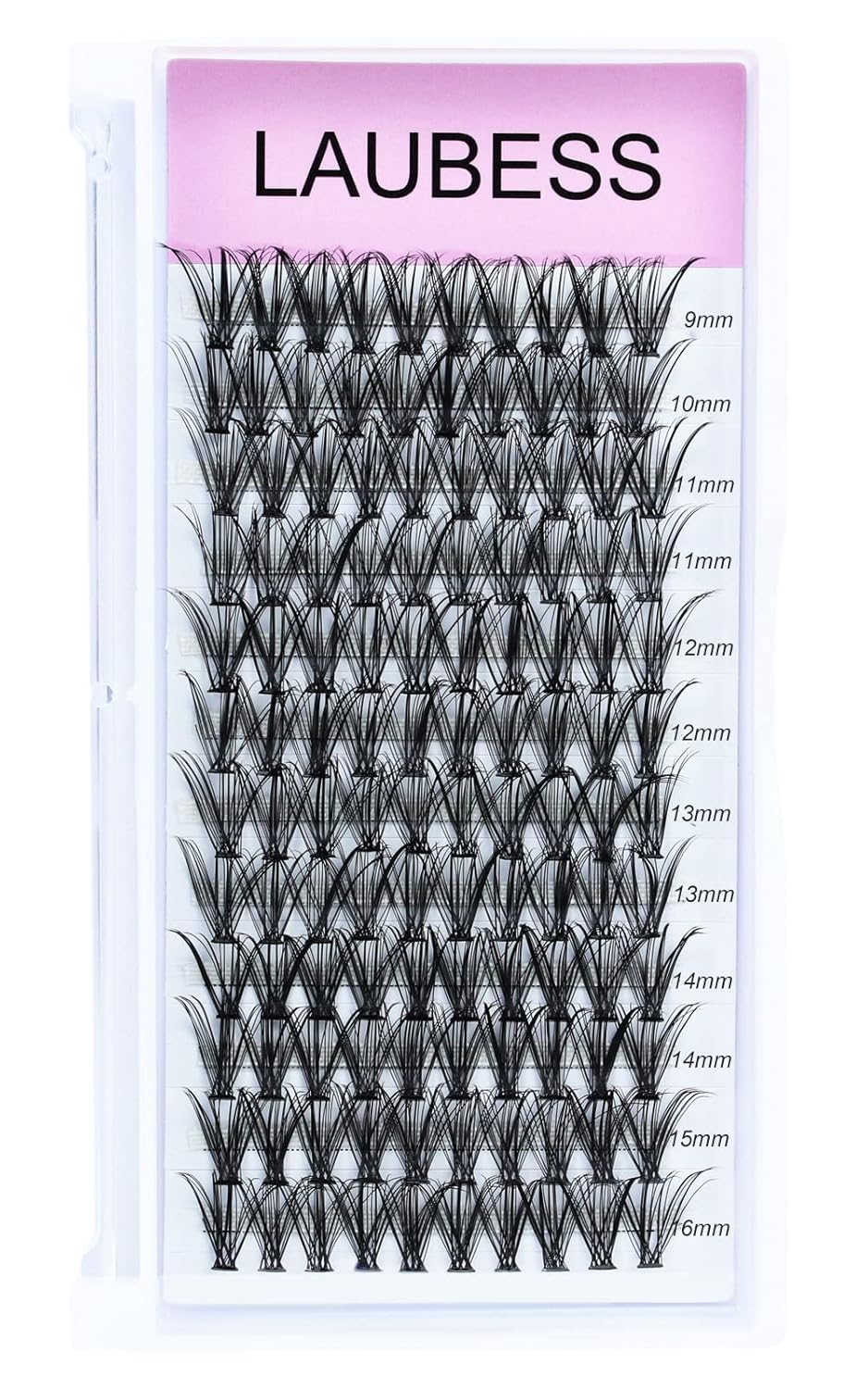 Lash Clusters LAUBESS Individual Lashes Waterproof Eyelash Clusters Mixed Tray Cluster Eyelash Extensions Soft Cluster Lashes for Beginners (30D-D-Mix9-16)