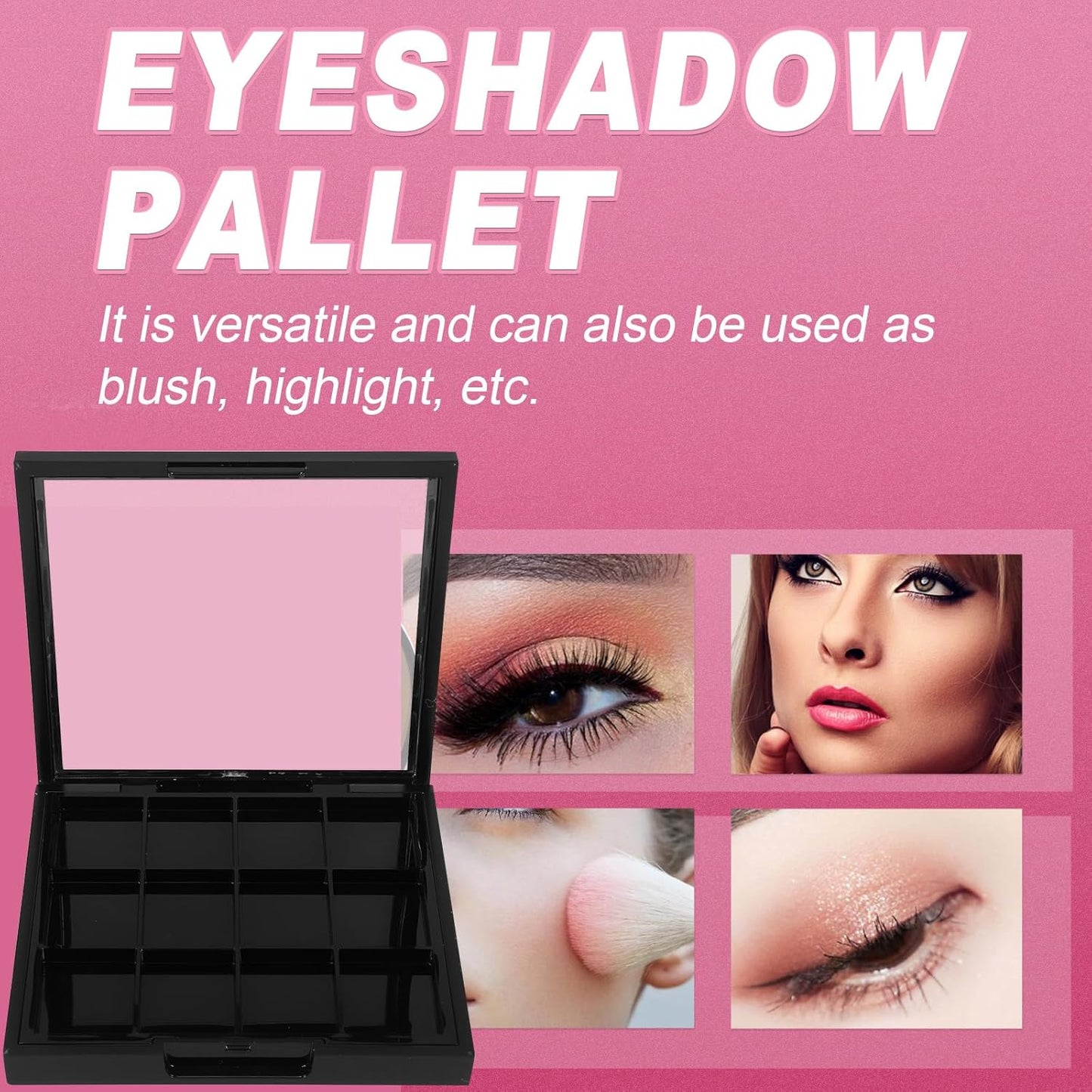 Beaupretty Empty Lip Palette Eyeshadow Makeup Palette Empty Eyeshadow Palette Empty Make Up Container Palette for DIY Cosmetics Lipstick Blush Powder