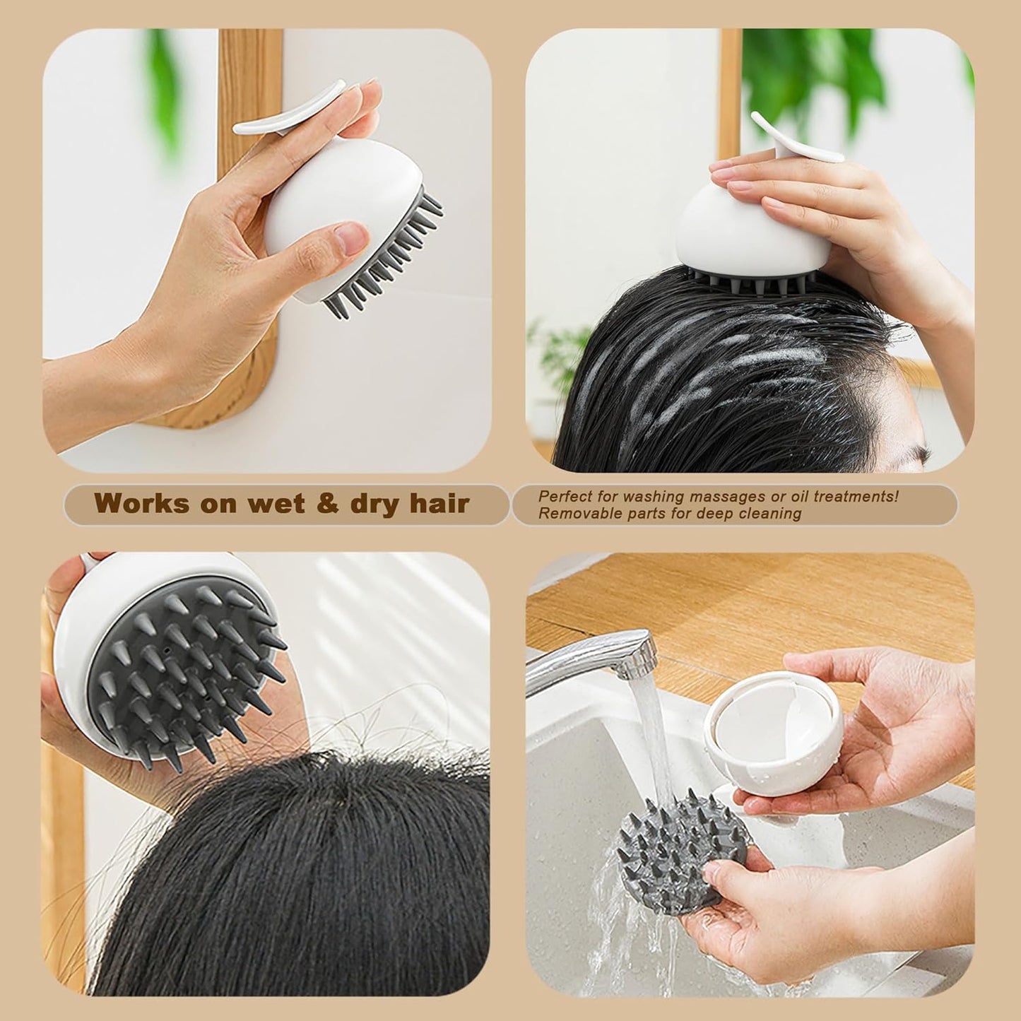 2 Pack Scalp Massager, Hair Scalp Massager Shampoo Brush, Scalp Scrubber Soft Silicone Bristles to Remove Dandruff, Ease for All Hair Types - for Women, Men, Wet & Dry Hair