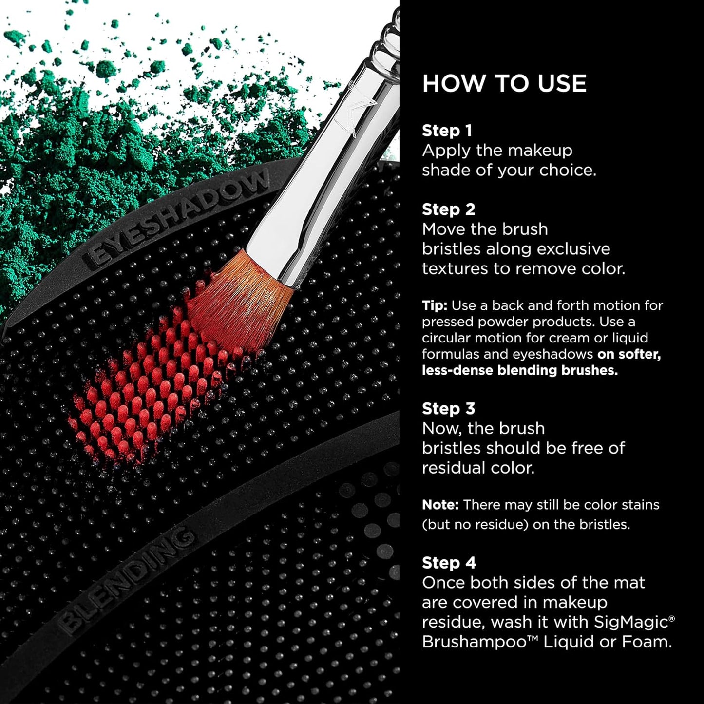 Sigma Switch by Sigma Beauty – Silicone Makeup Brush Cleaner for Switching Shades and Pigments, Switch Cleaning Mat for Superior Makeup Brush Cleaning Mid-Application (Full Size)