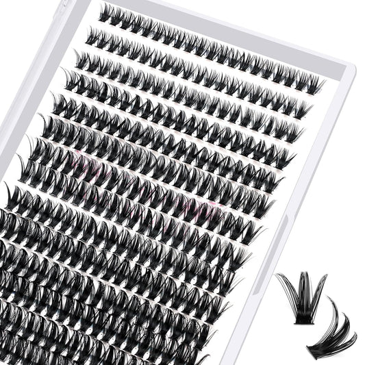 280 Pcs Individual Lashes 50D-C-0.07-10 Cluster Lashes C D Curl Wispy Lashes Bottom Lashes DIY Lashes At Home（50D-C-0.07-10）