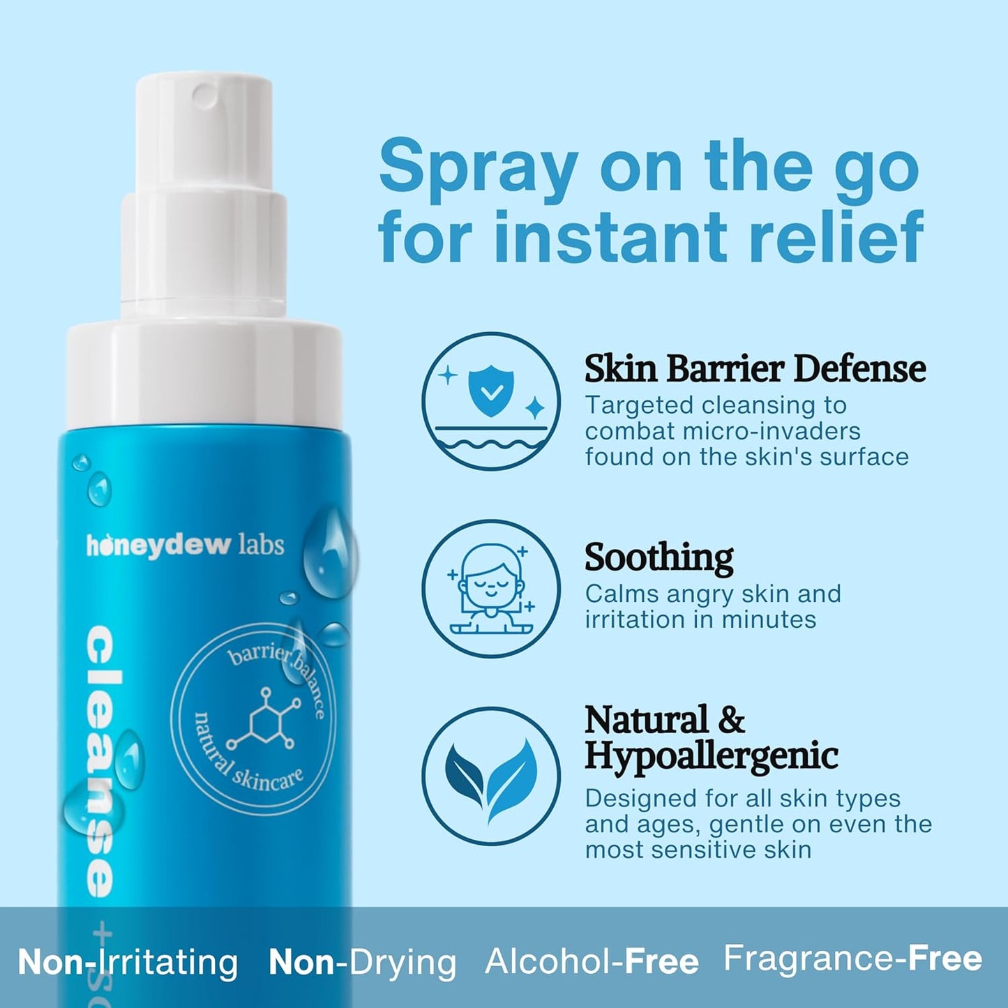 Hypochlorous Acid Spray - HOCL - Hypoallergenic Skin Toner Cleanse and Soothe Sensitive Face - Acne - Eczema - Bacne - Eyelid - Pre Post Workout (Mini Bundle Pack - 2fl + 2 fl)