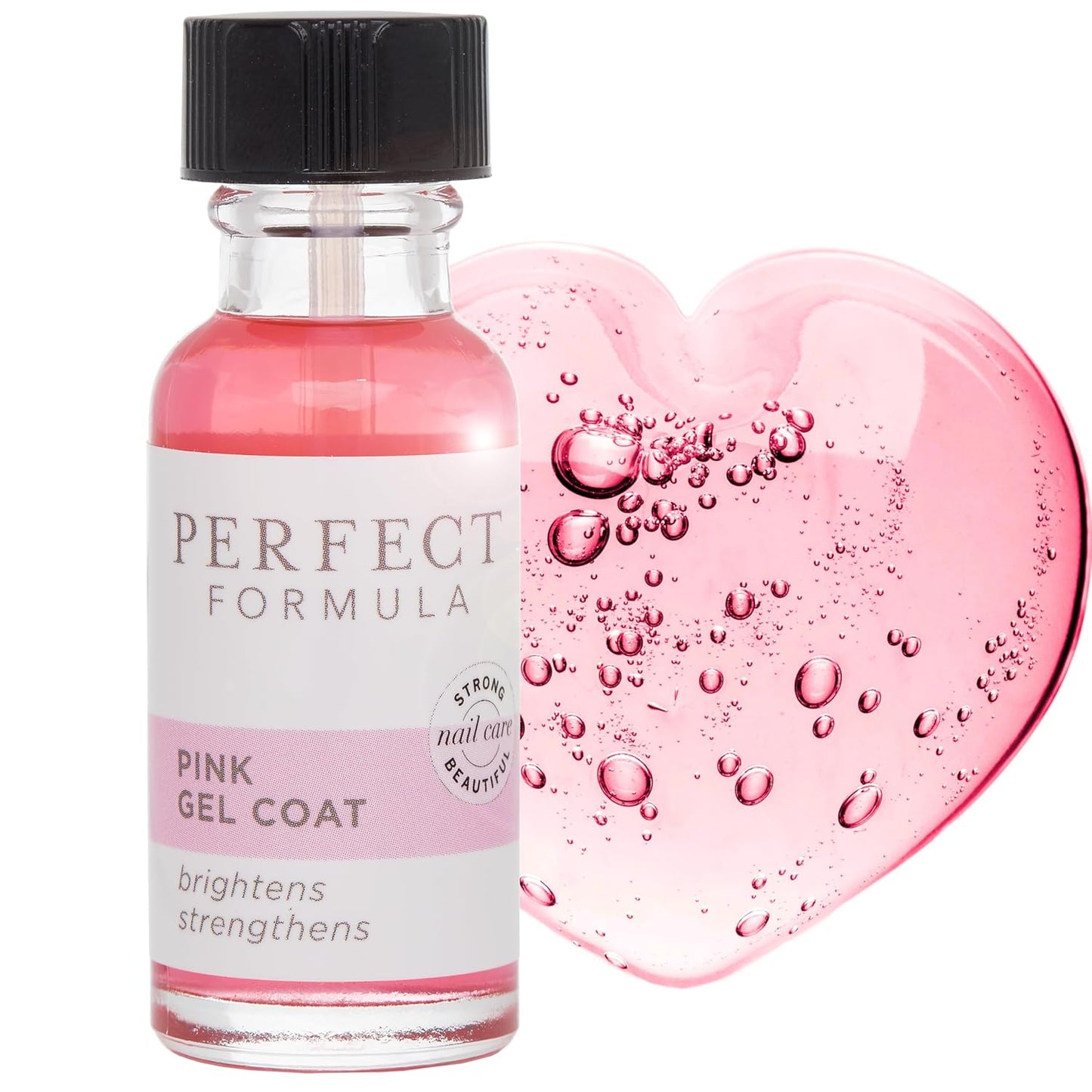 Perfect Formula Pink Gel Coat - Nail Strengthener and Strengthening Polish for Women, Extra Strong Nail Hardener, Keratin Treatment for Damaged Fingernails