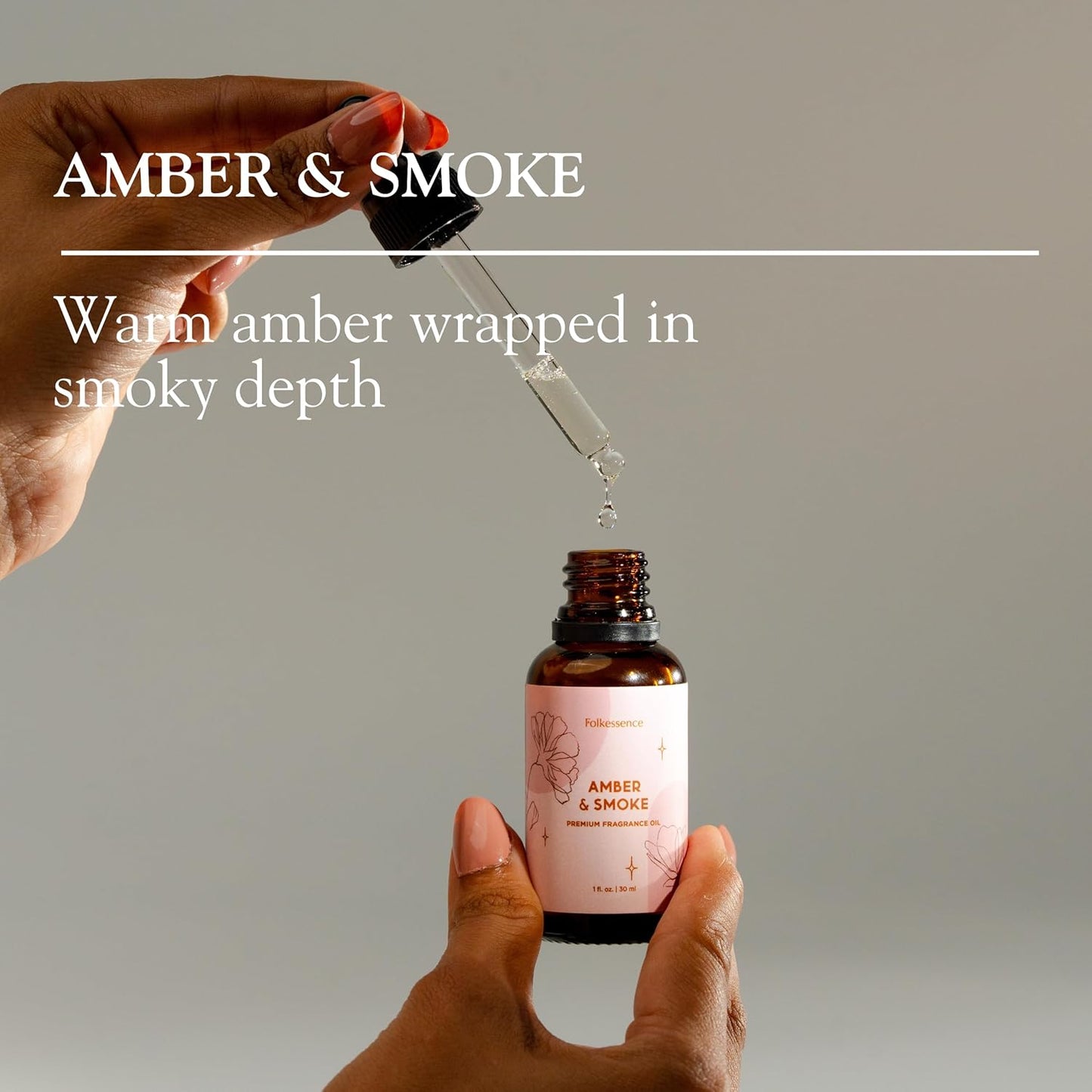 Folkulture Premium Essential Oil Blends for Diffuser for Home | 1.01 Fl Oz Amber Essential Oils for Aromatherapy | Fragrance Oils for Soap & Candle Making Scents | Diffuser Oil for Massage