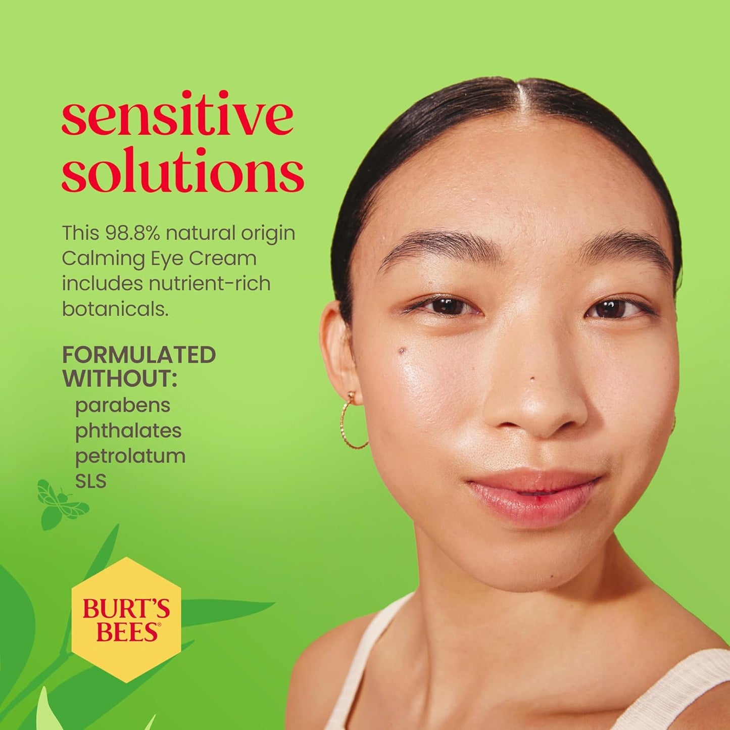 Burt's Bees Calming Eye Cream with Aloe and Rice Milk for Sensitive Skin, 0.5 Fluid Ounces, White