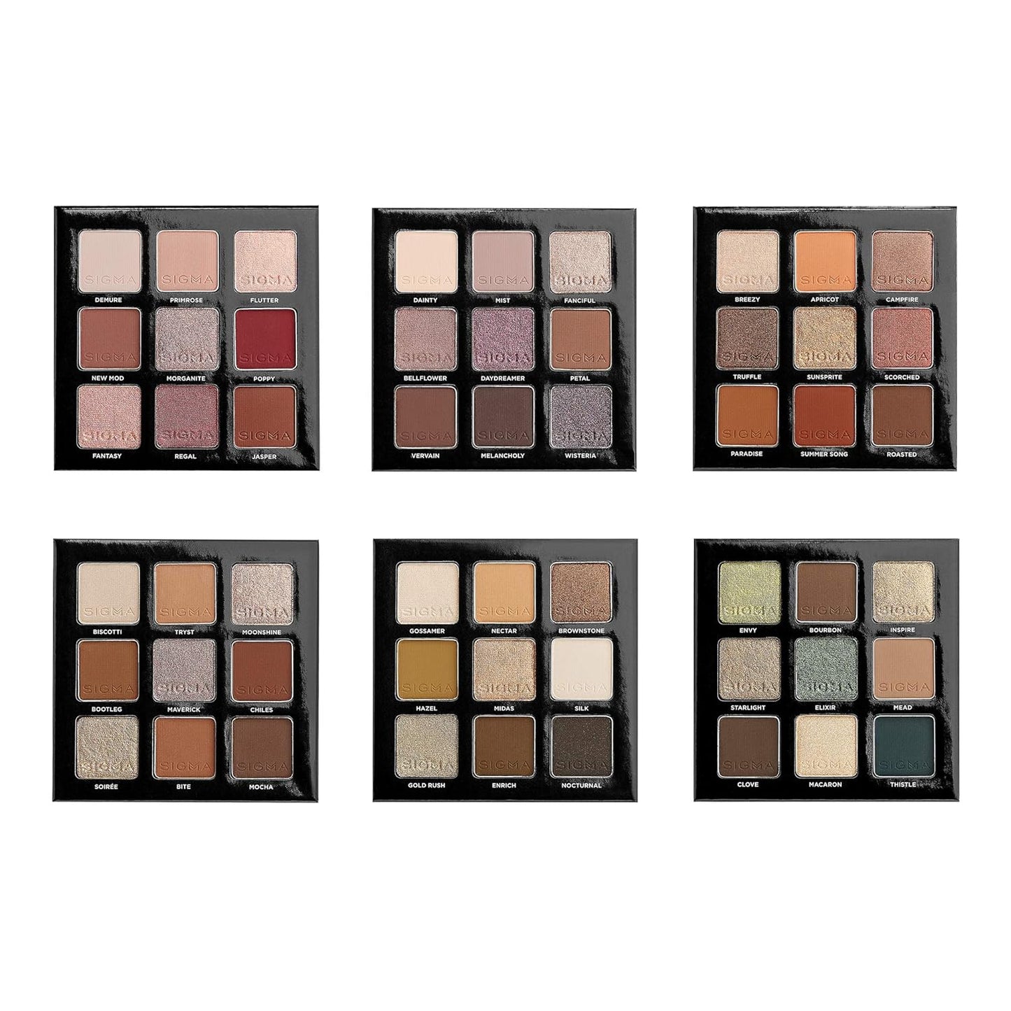 Sigma Beauty On-The-Go Eyeshadow Palette Set Includes 6 Eyeshadow Palettes