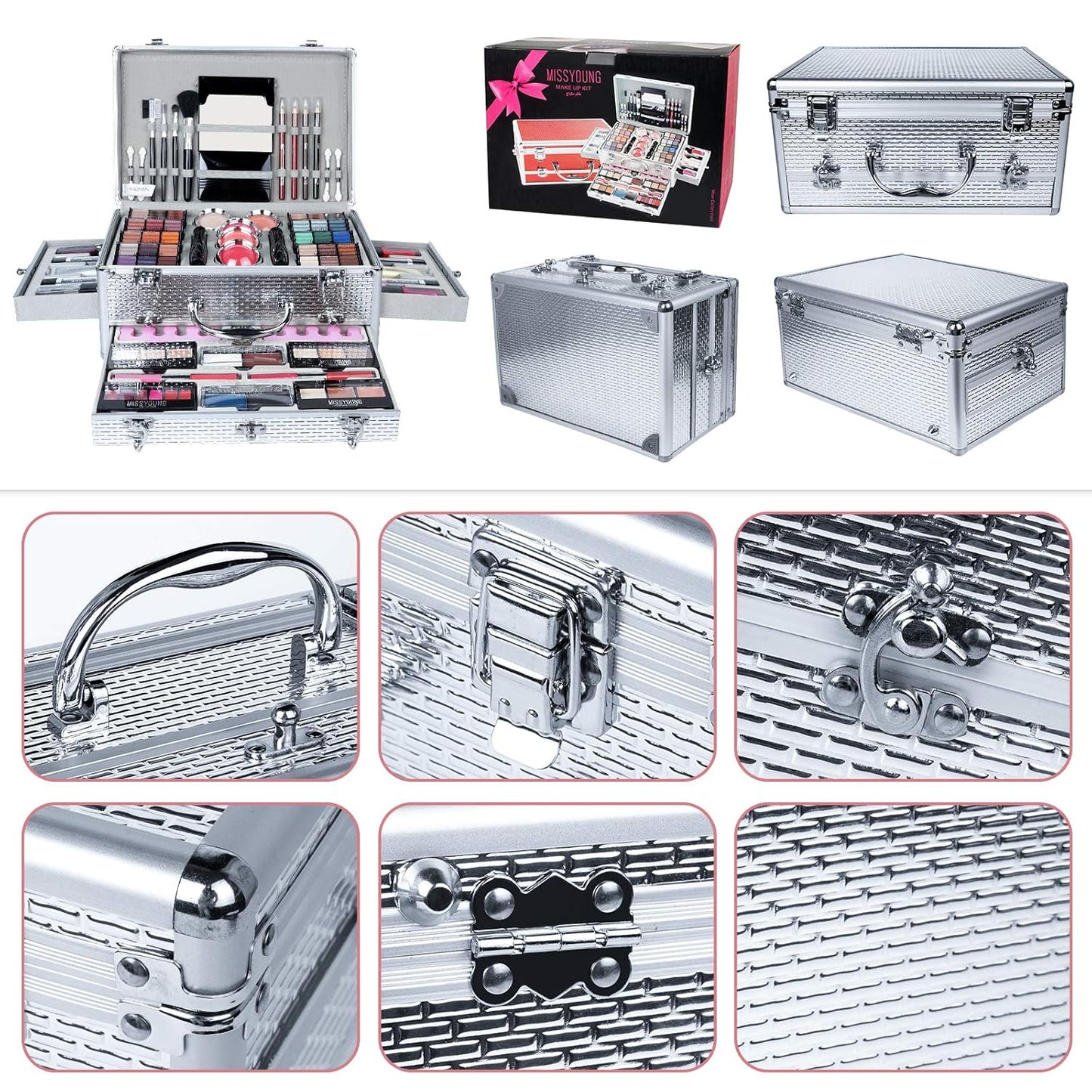 All In One Makeup Kit Multi-Purpose Combination Makeup Surprise Gift Set Beauty Full Makeup Essential Starter Kit, Compact and Lightweight Design for Girls Women and Make Up Beginners