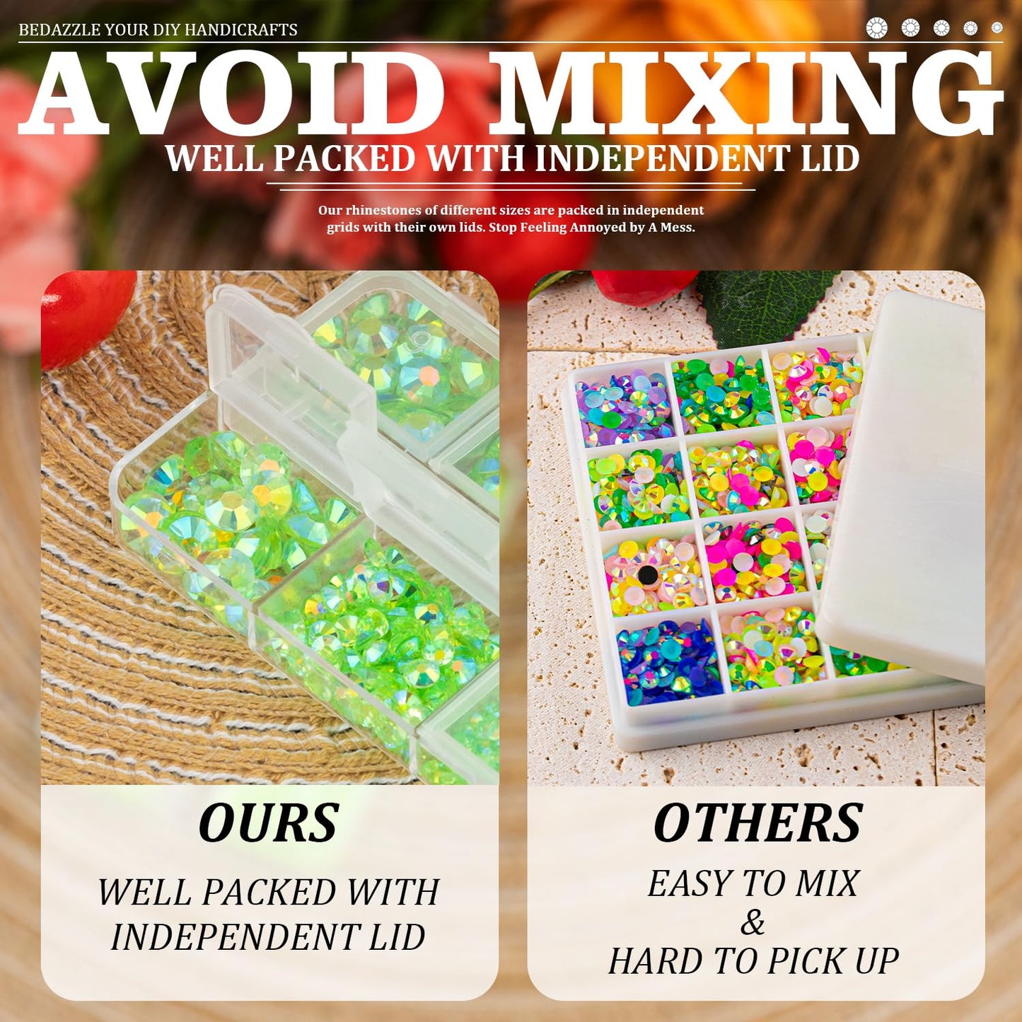 Resin Rhinestones Crafting, 2/3/4/5/6mm Flatback Jelly Rhinestones, 2 Boxes Transparent Grass Green AB Non Hotfix Crystal Gems for Bedazzling Crafts Mugs Tumblers Clothes Makeup Nail