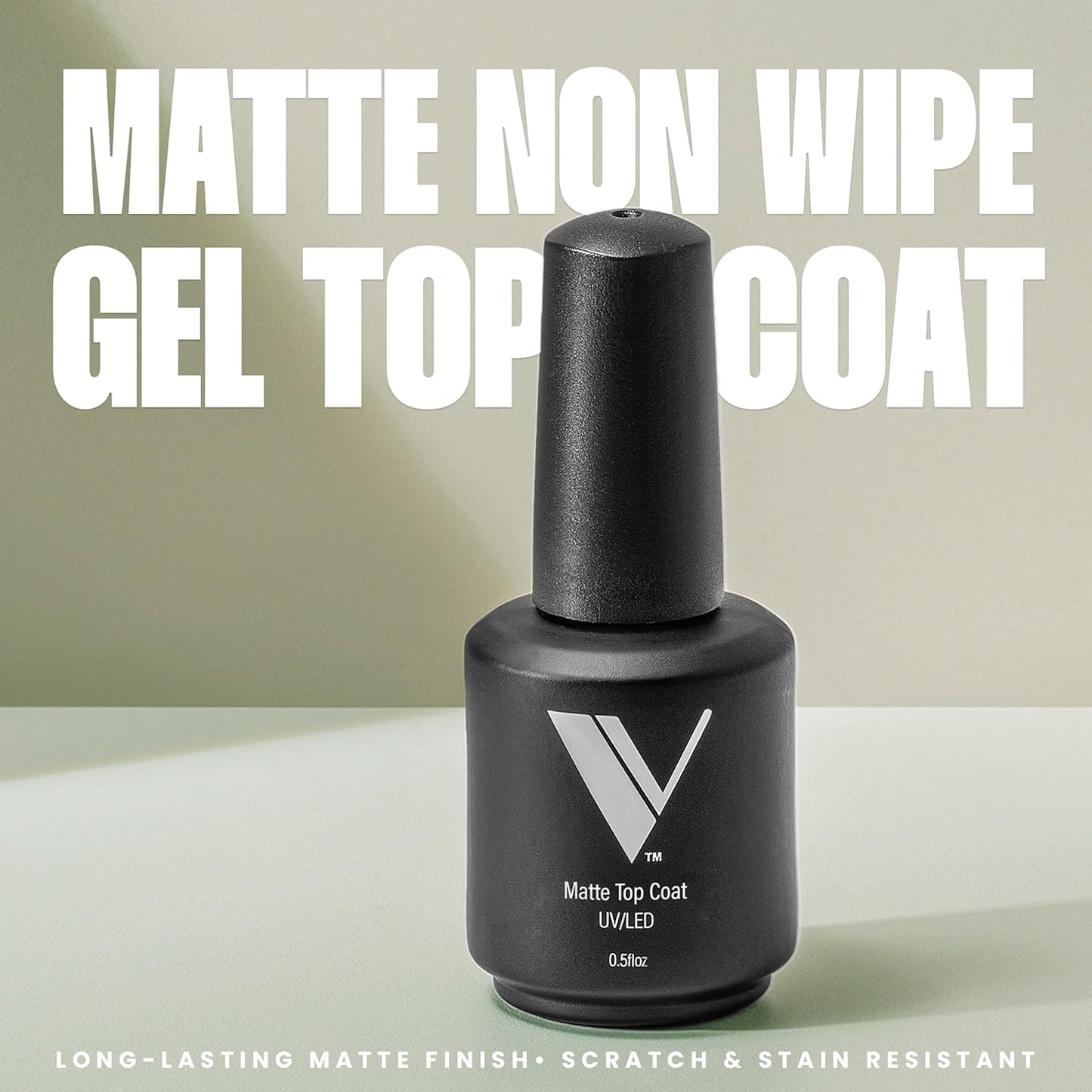 V Beauty Pure Non-Wipe Gel Top Coat Nail Polish (Matte) - Long-Lasting No Chip Nail Polish Topcoat with Matte Finish for Stronger Nail Beds - Led & UV Light Gel Polish for Pedicures & Manicures, 15 ml