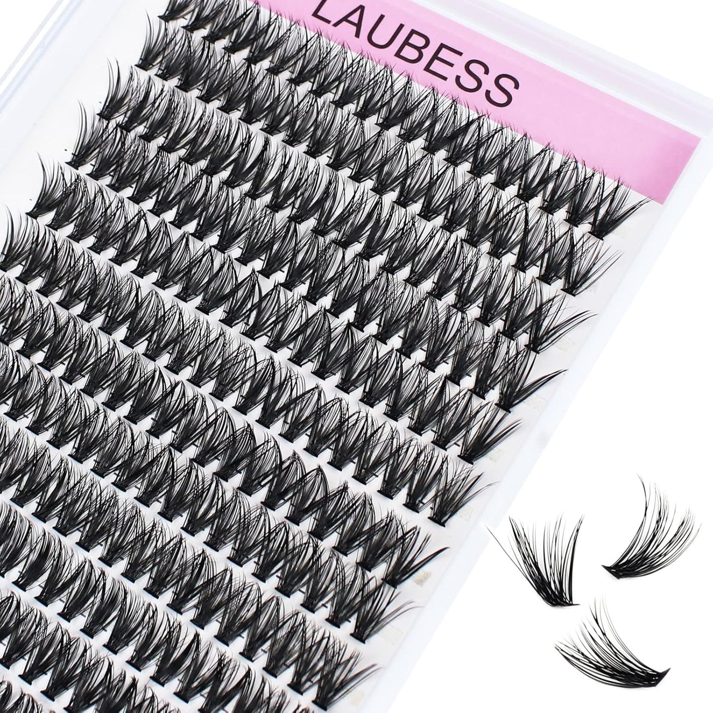 Eyelash Clusters LAUBESS Lash Clusters Individual Lashes Cluster Eyelash Extensions DIY at Home Waterproof Cluster Lashes (40D-D-19)