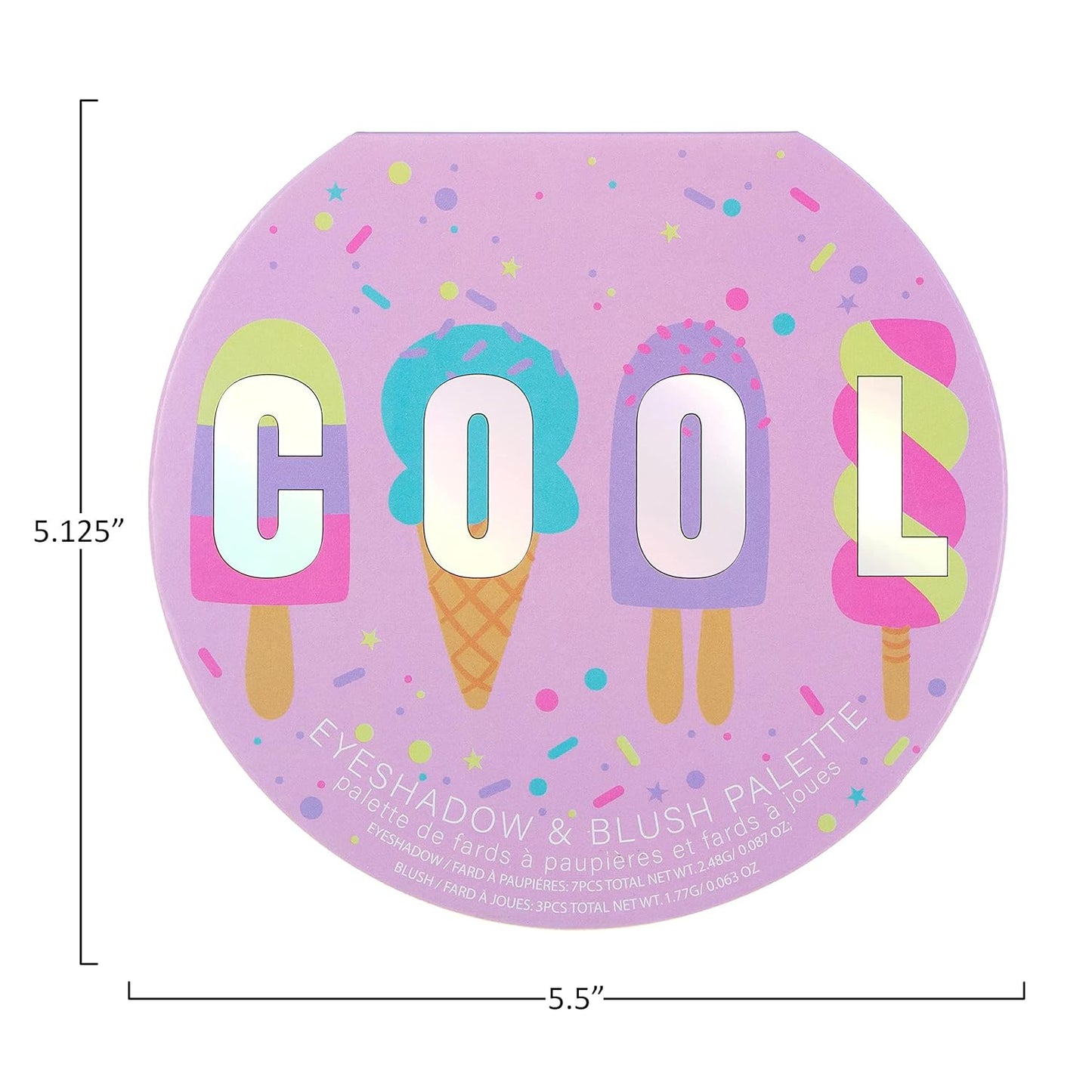 Expressions Cool Glisten & Glitter Makeup Palette 10 Color Eyeshadow Palette & Blush Makeup Novelty Beauty Set, Fold Out Compact with Mirror, Cute Makeup Kit Gifts - Washable, Non-Toxic