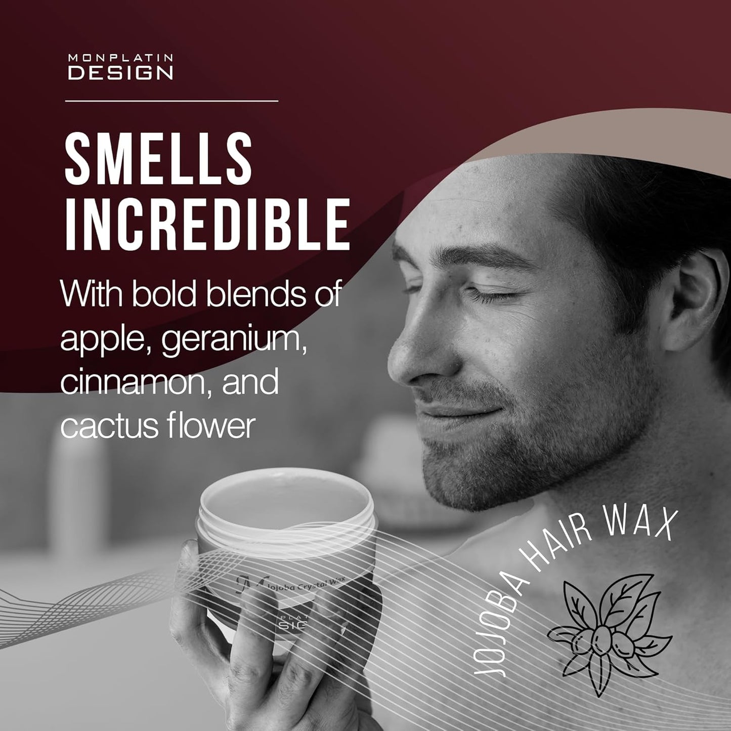 Mon Platin Professional Hair Styling Wax - Jojoba Crystal High Sheen, Strong Hold for Men & Women, Daily Use Hair Creme with Grapefruit Scent - 250 ml