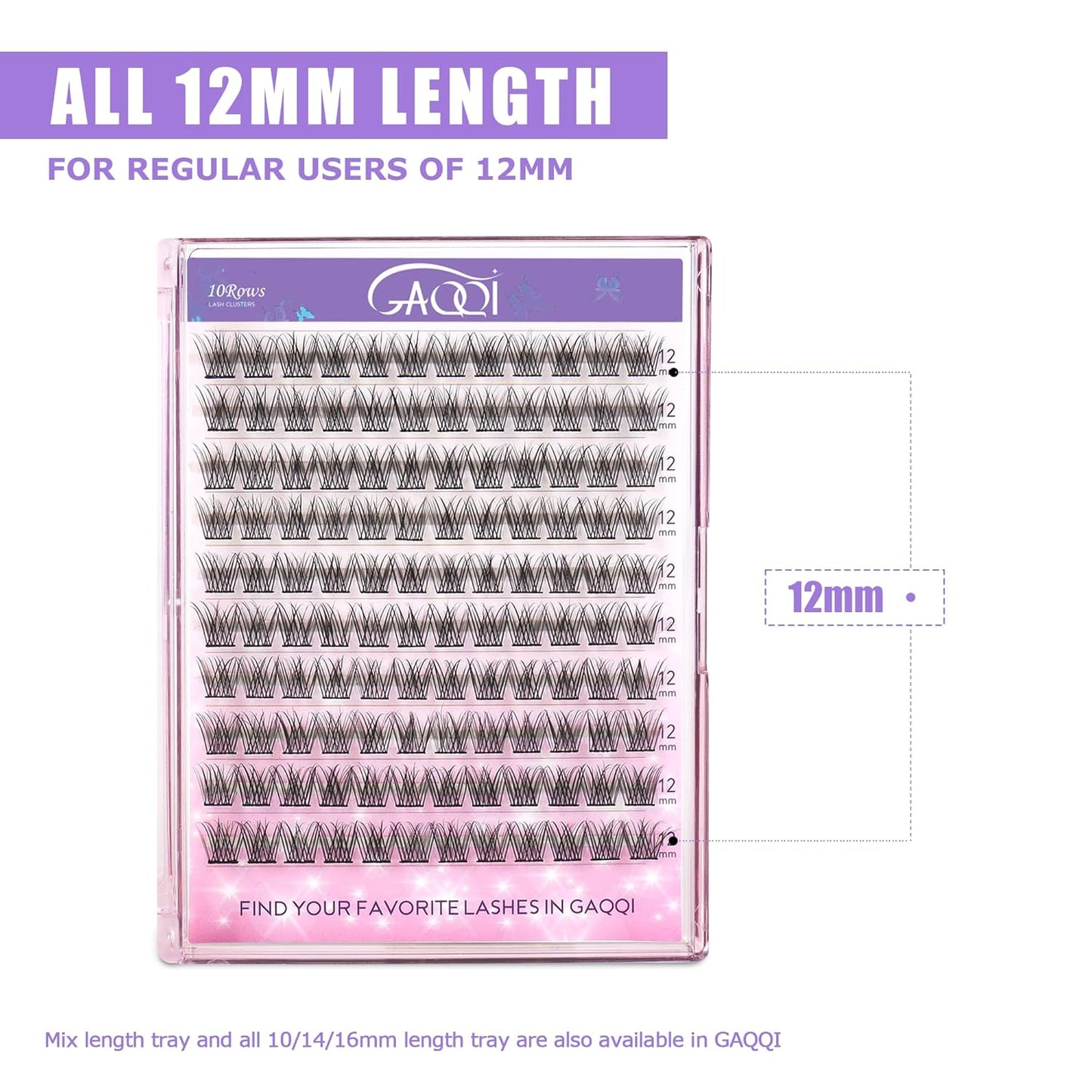 GAQQI Lash Clusters, Eyelash Clusters 120PCS C Curl Individual Lashes, Wispy Cluster Eyelash Extension 12mm Only, Natural Looking Cluster Lashes （GQ15, C Curl, 12mm)