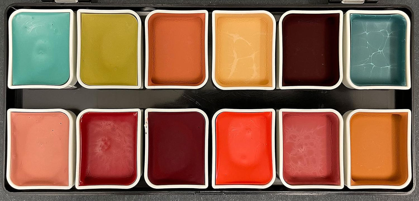 Complexion Alcohol-Activated Palette, Activator, and Remover Kit, Professional SFX Makeup Set