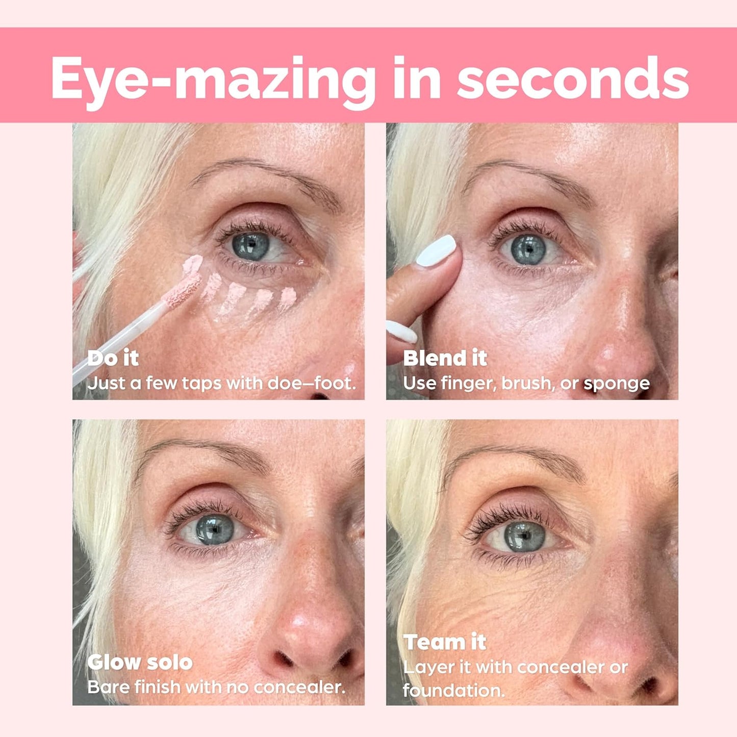 Elizabeth Mott Thank Me Later Under Eye Brightener & Primer – Hydrating Color Corrector for Dark Circles – Lightweight Concealer Base for Mature Skin, Light Shade 5ml