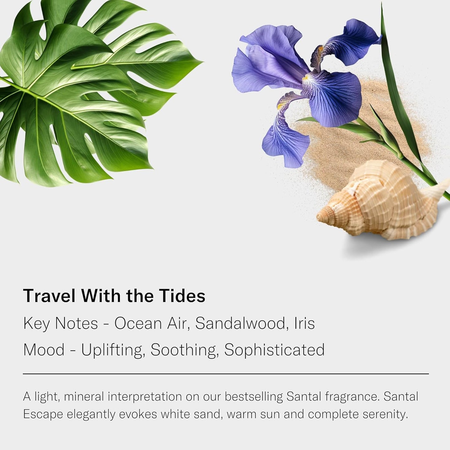 AromaTech Santal Escape Aroma Essential Oil Blend: Luxury Hotel Inspired Aromatherapy with Ocean Air, Sandalwood, Iris for Ultrasonic Diffusers & Nebulizers - 0.3 fl oz, 10 mL