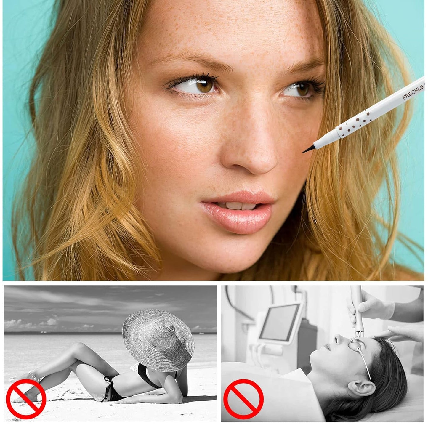 Freckle Pen, Freckle Makeup Pen for Face, Waterproof Long Lasting Quick Dry Faux Freckle Pen, Soft Artificial Freckles Makeup Face Decoration, Create Natural Sunkissed Skin (Chestnut)