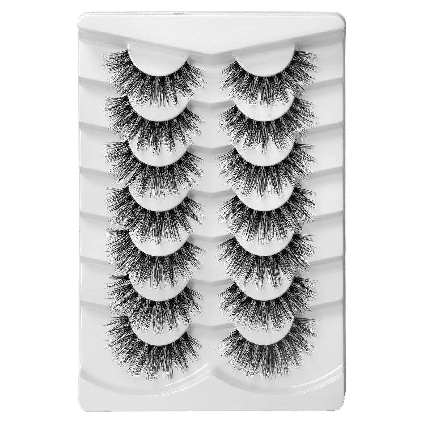 Onlyall False Eyelashes Natural Lashes Wispy Lashes Natural Look False Eyelashes Natural Flared Eyelashes False Eye Lashes Fluffy Lashes 7 Pairs A28