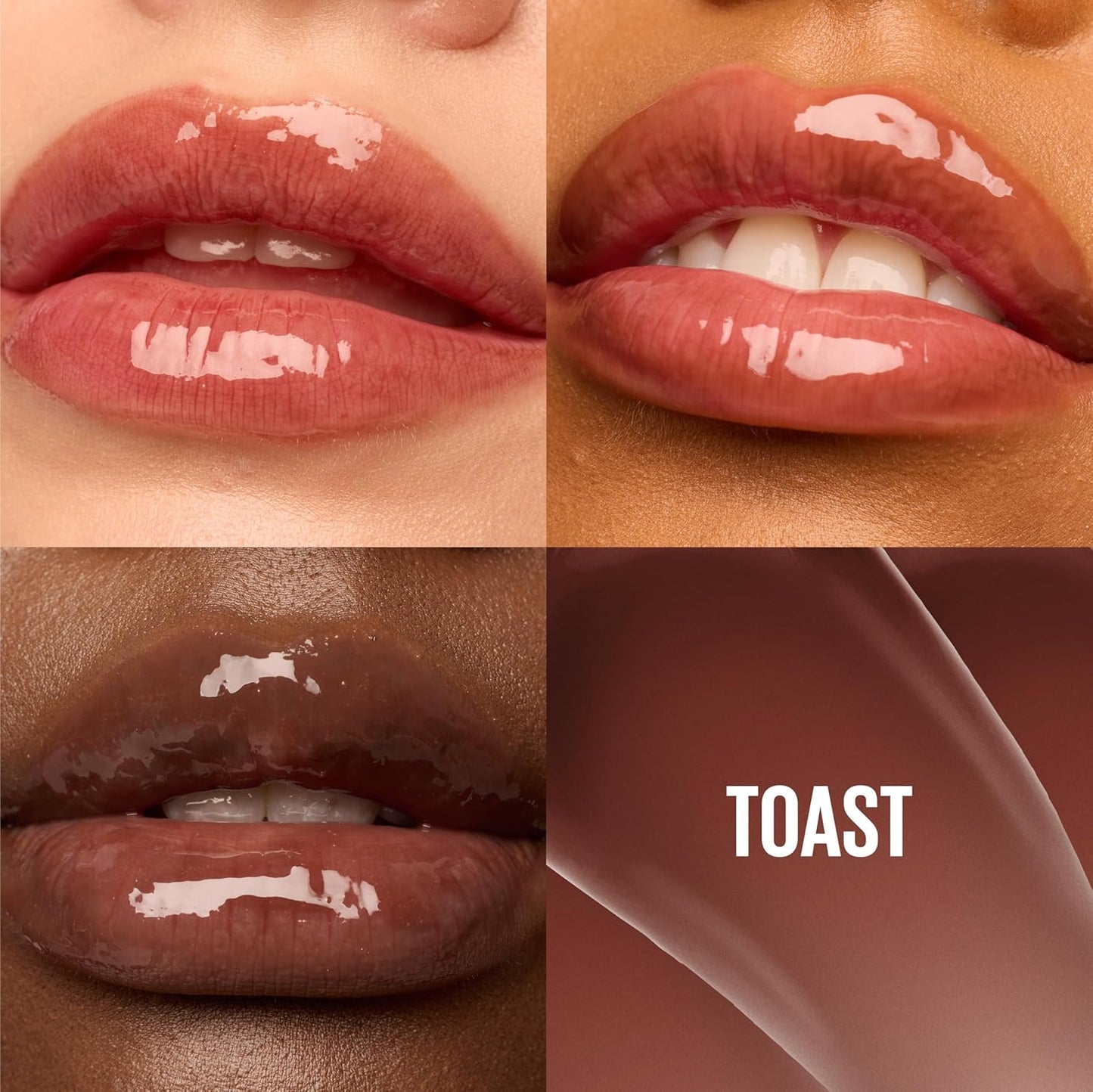 MAYBELLINE Lifter Gloss, Hydrating Honey'd Lip Gloss with Hyaluronic Acid, High Shine for Plumper Looking Lips, Toast, 1 Count