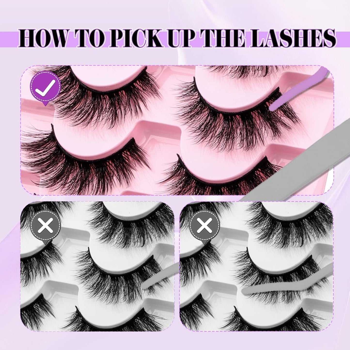 Strip Lash with Glue for DIY Lash-users: 10 Pairs, DIY, Natural Look, Fluffy, Manga, Wispy, Waterproof, Anime, Cat Eye, D Curl, 601