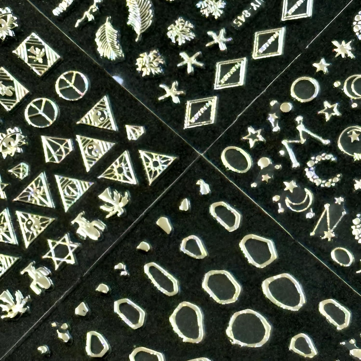 30 Sheets Silver Nail Art Stickers 3D Self-Adhesive Line Nail Decals Silver Star Nail Stickers Moon Heart Nail Supplies Nail Art Design for DIY Acrylic Nails Decoration Accessories for Women