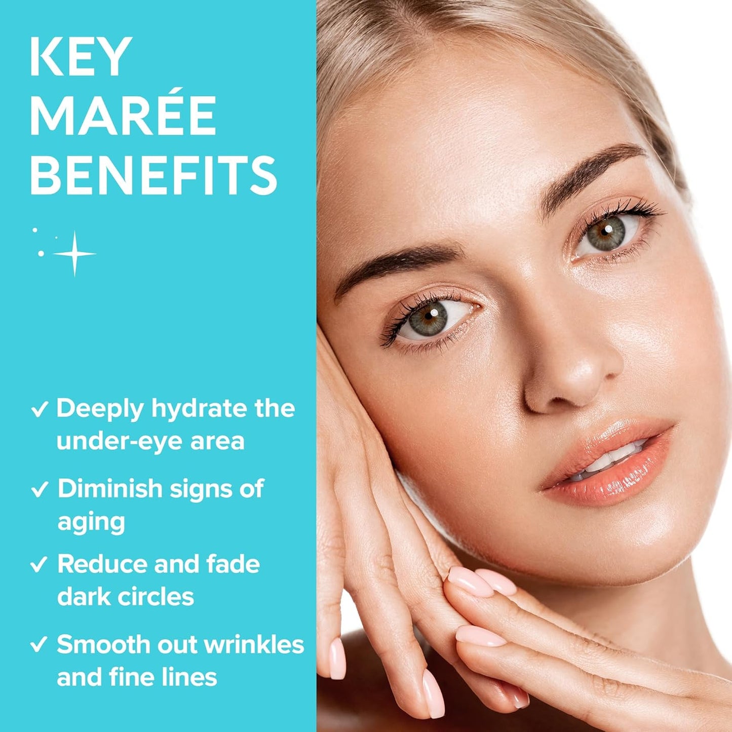 MAREE Eye Gels - Under Eye Gels for Puffy Eyes and Dark Circles with Natural Marine Collagen & Hyaluronic Acid - Anti-Aging Eye Mask for Face to Soothe Puffiness, Eye Bags and Wrinkles