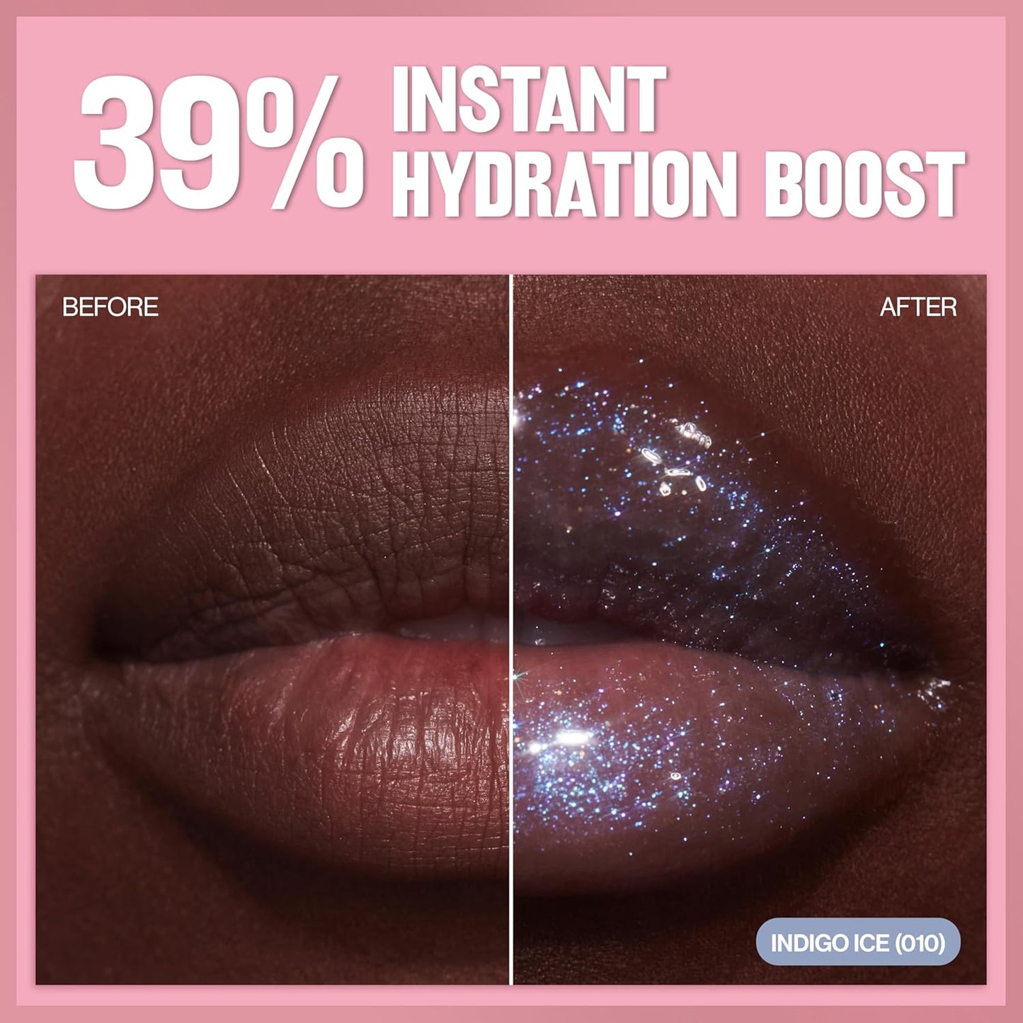 REVLON Super Lustrous Glimmer Gloss, Non-Sticky Lip Gloss, High-Shine Finish, Plant-Based Glitter, 008 Rose Glow, 0.13 fl oz