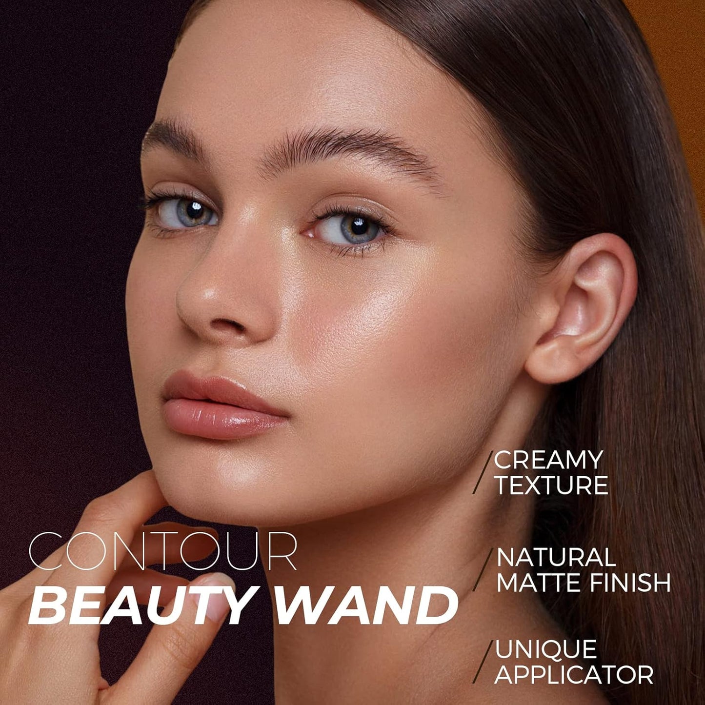 Bronzer Stick,Luxsea Brown Contour Beauty Wand,Liquid Contouring Stick with Cushion Applicator,Lightweight Blendable Facial Contouring Cream Crayon,Natural Matte Finish Concealer Shading Face Milk Makeup Beauty Wand