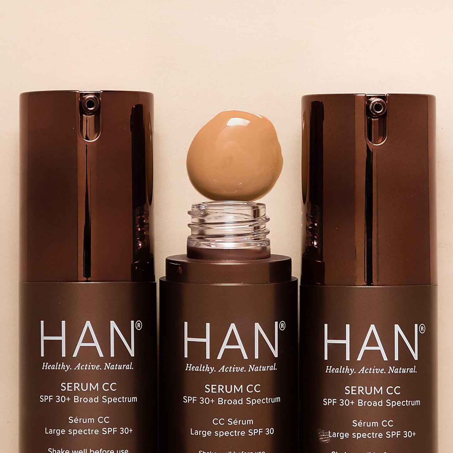 HAN Skincare Cosmetics Serum CC with SPF 30 I Vegan I Cruelty-Free I Waterless (Shade 1)