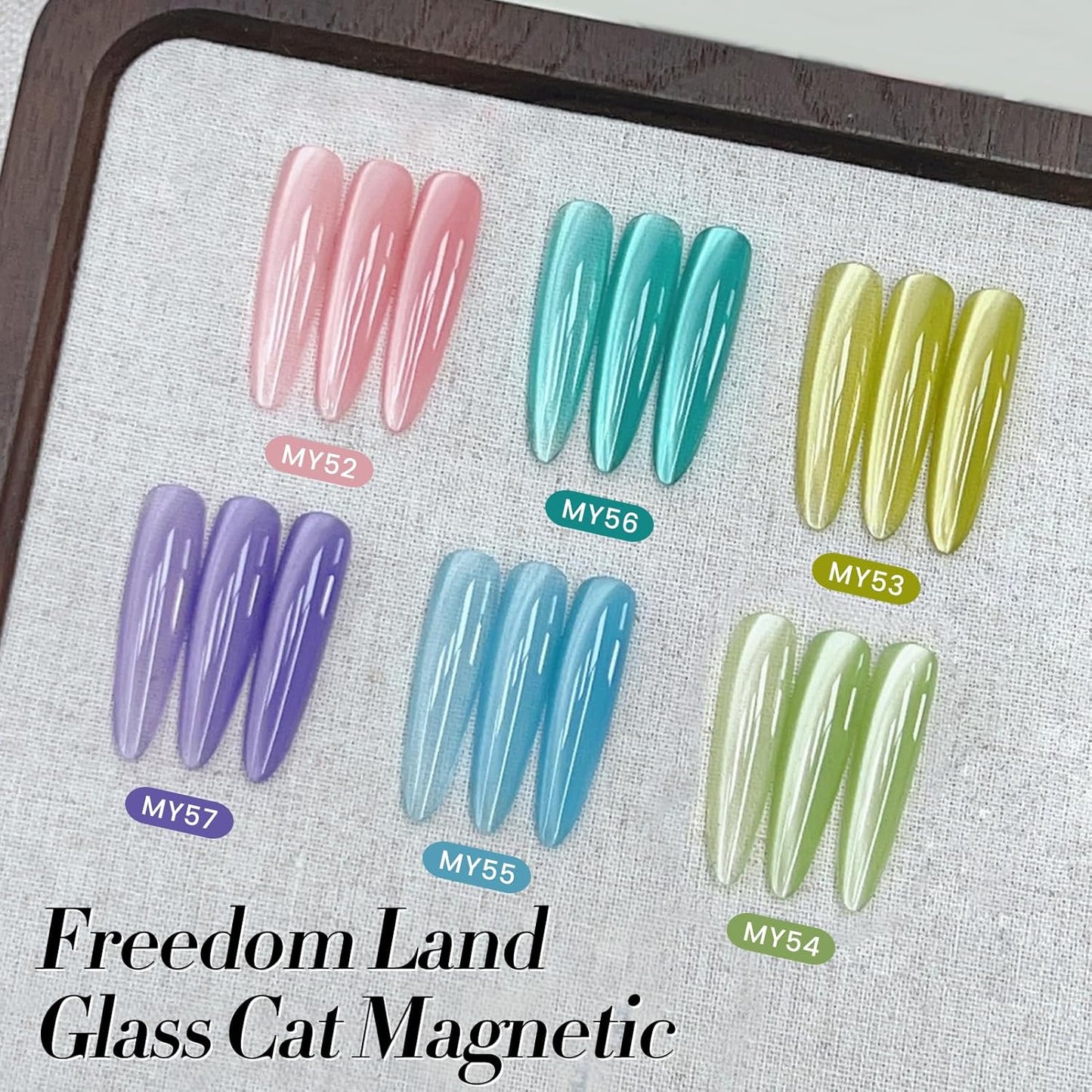 Born Pretty Magnetic Gel Nail Polish Pastel Water Light Cat Magnetic Eye Gel Jelly Glass Crystal Nail Polish Glitter Shimmer Auroras Magnetic Gel Nail Art Manicure Kit 6PCS