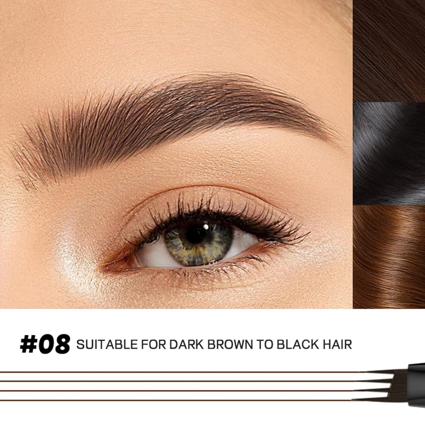 2 Pack Eyebrow Pen, Waterproof Microblading Eyebrow Pencil, 4 Tip Precise Eye Brow Makeup Pen for Women to Effortlessly Create Hair Like Natural Brows, Non Dry Out and Last All Day (Espresso)