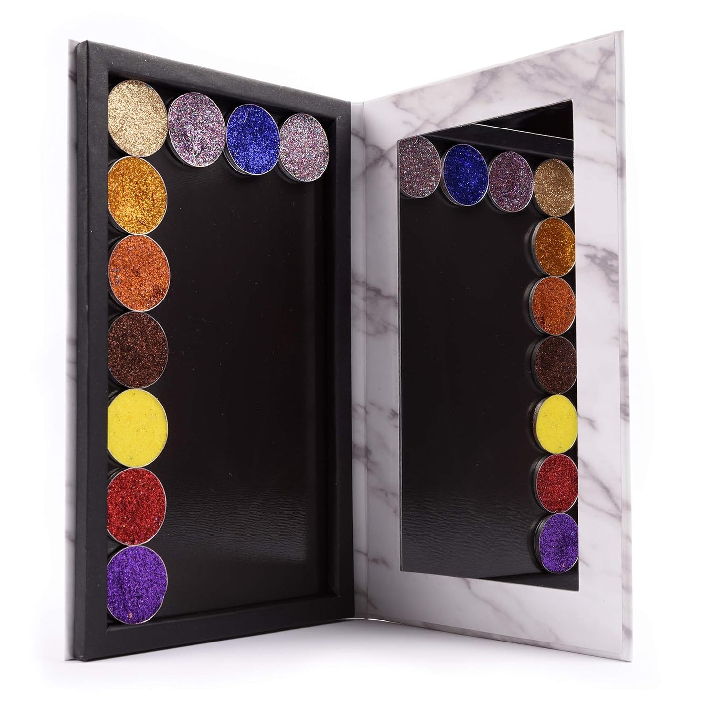 Magnetic Palette Marble Empty Makeup Palette with Mirror for Eyeshadow Lipstick Blush Powder (White)