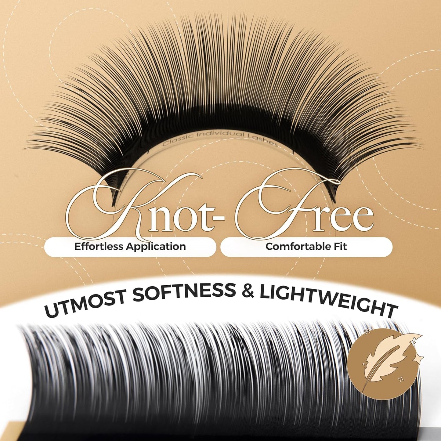 LASHVIEW Eyelash Extensions,Individual Lashes, Premium Single &Classic Lashes,0.10 Thickness C Curl 8-15mm Mixed Tray,Natural Semi Permanent Eyelashes,Soft Application-Friendly, Lashes