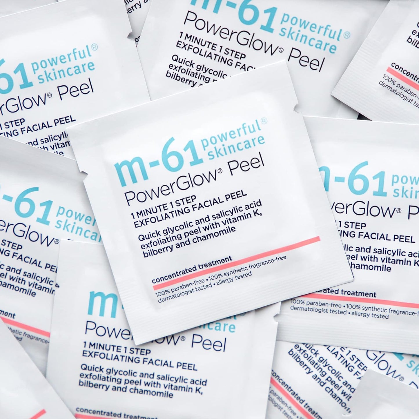 m-61 PowerGlow Peel | Exfoliating Facial Peel With Glycolic, Salicylic Acid. 1 Minute, 1 Step - 60 Treatments