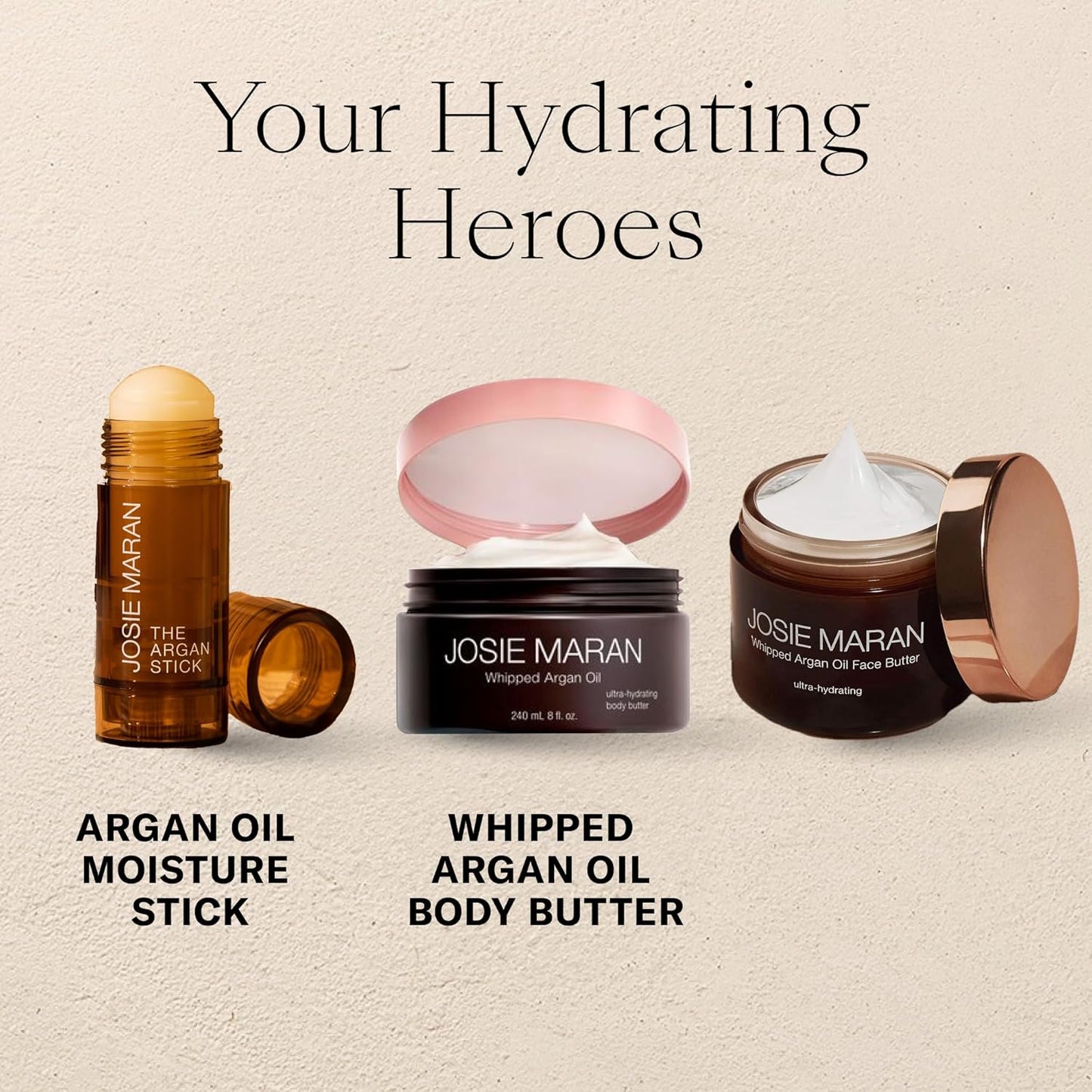 Josie Maran Argan Oil Moisture Stick - Travel Size Under Eye Balm & Face Balm to Restore Skin with Antioxidants & Essential Fatty Acids for a Healthy, Radiant Glow - Vegan & Cruelty-Free (0.35 Oz)